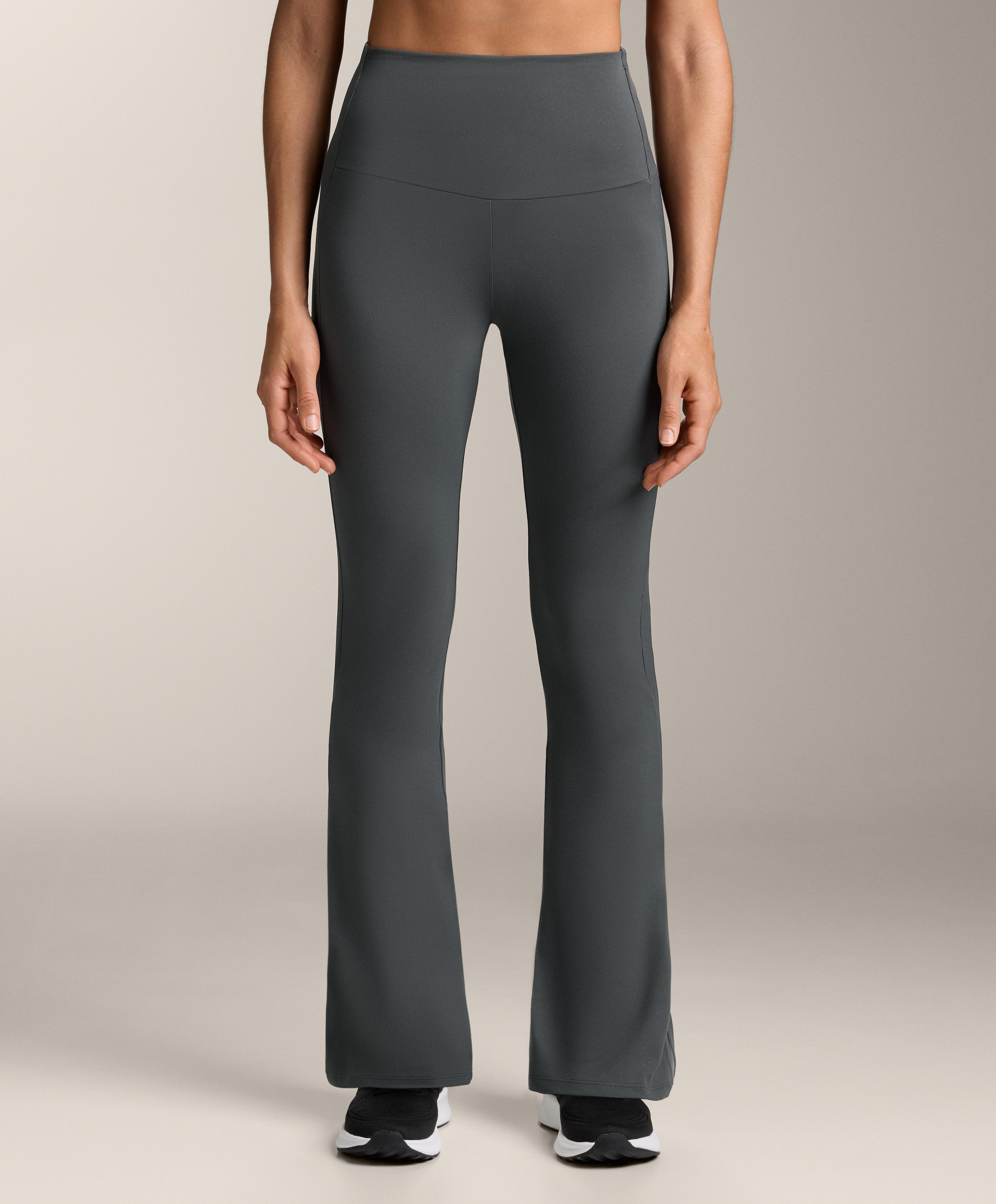 High-rise Comfortlux rib flare trousers