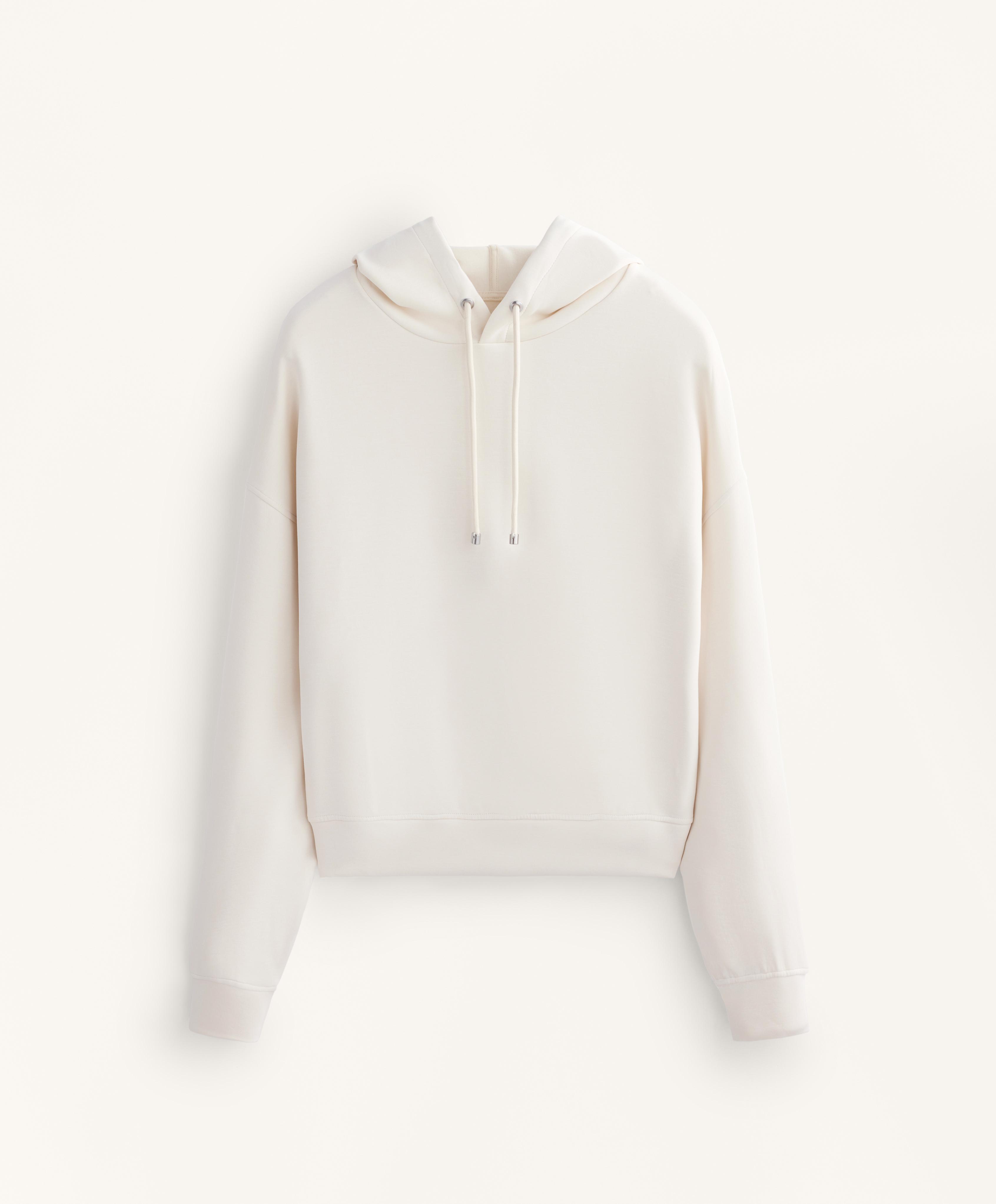 Sweatshirt boxy med huva med modal borstad - Rea