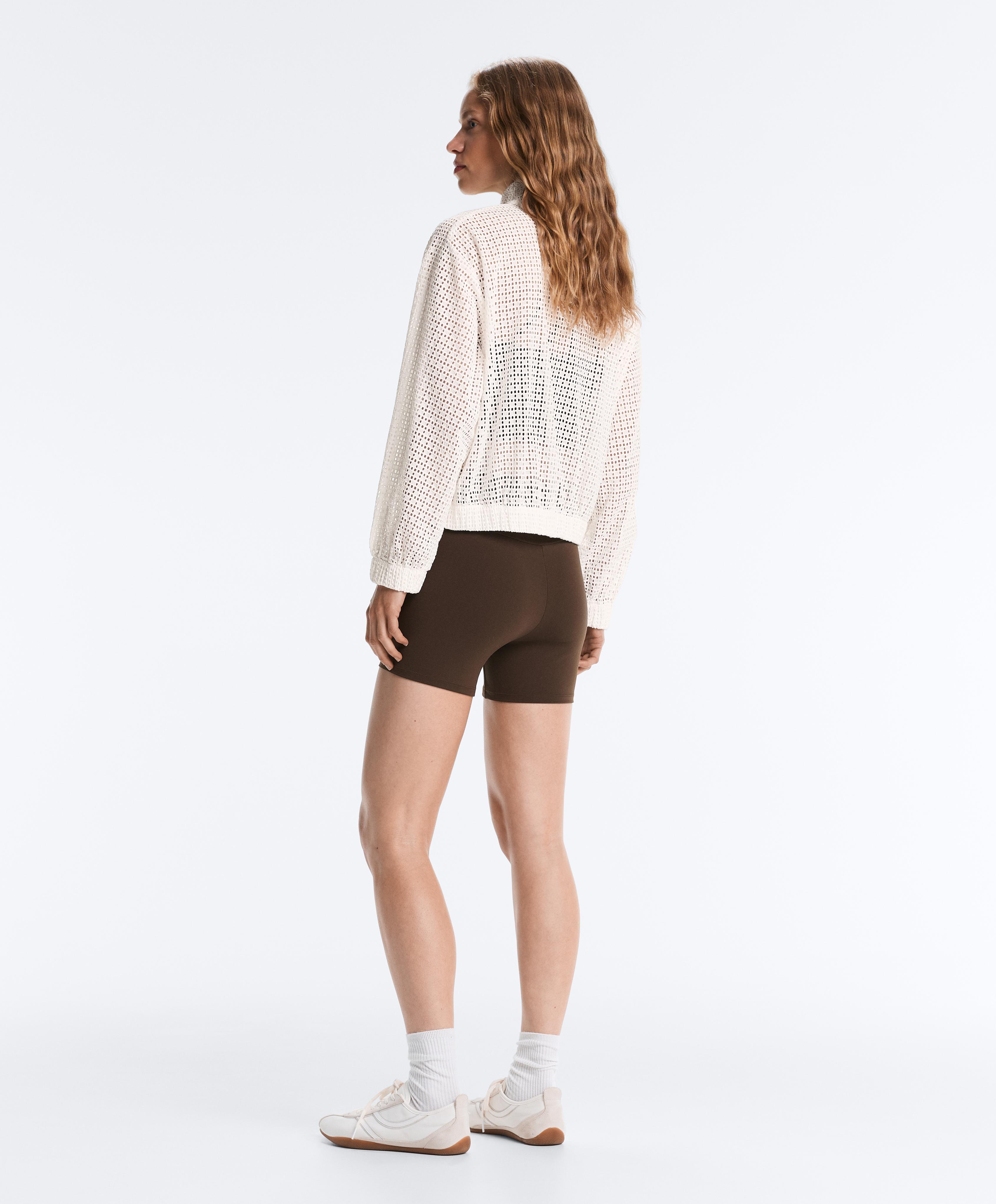 100% cotton openwork jacket — WHITE