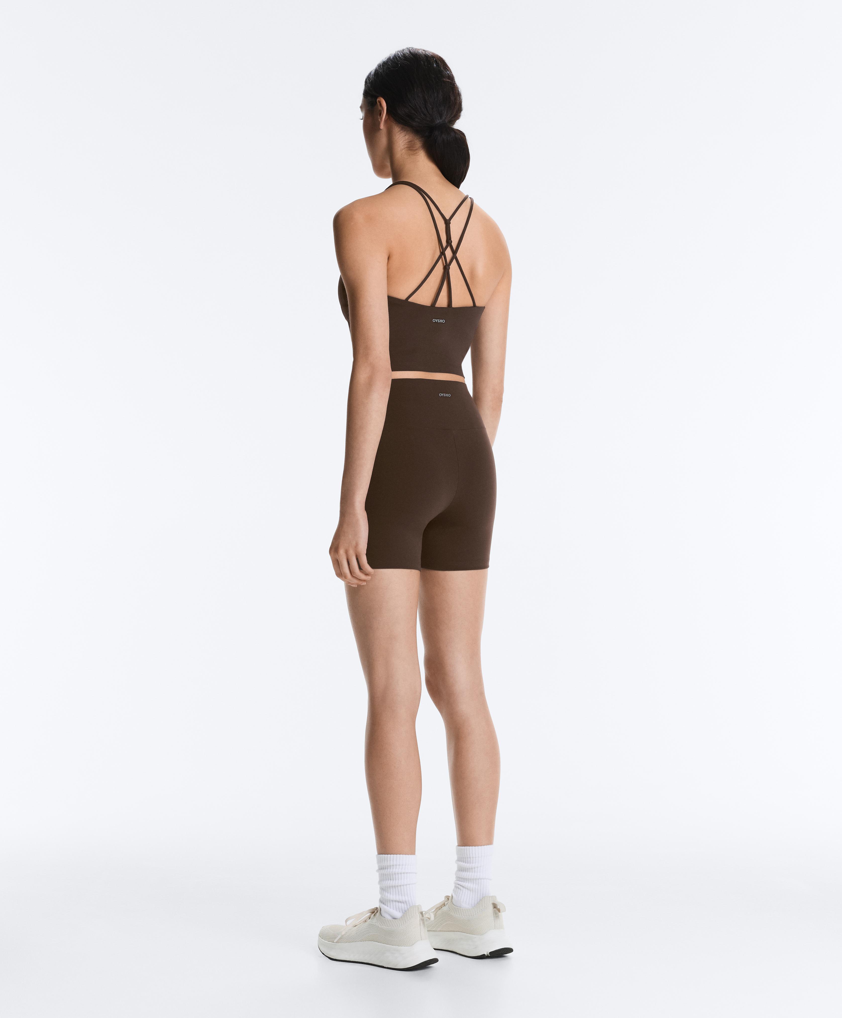 Comfortlux high-waisted 10cm hot pants — DARK BROWN