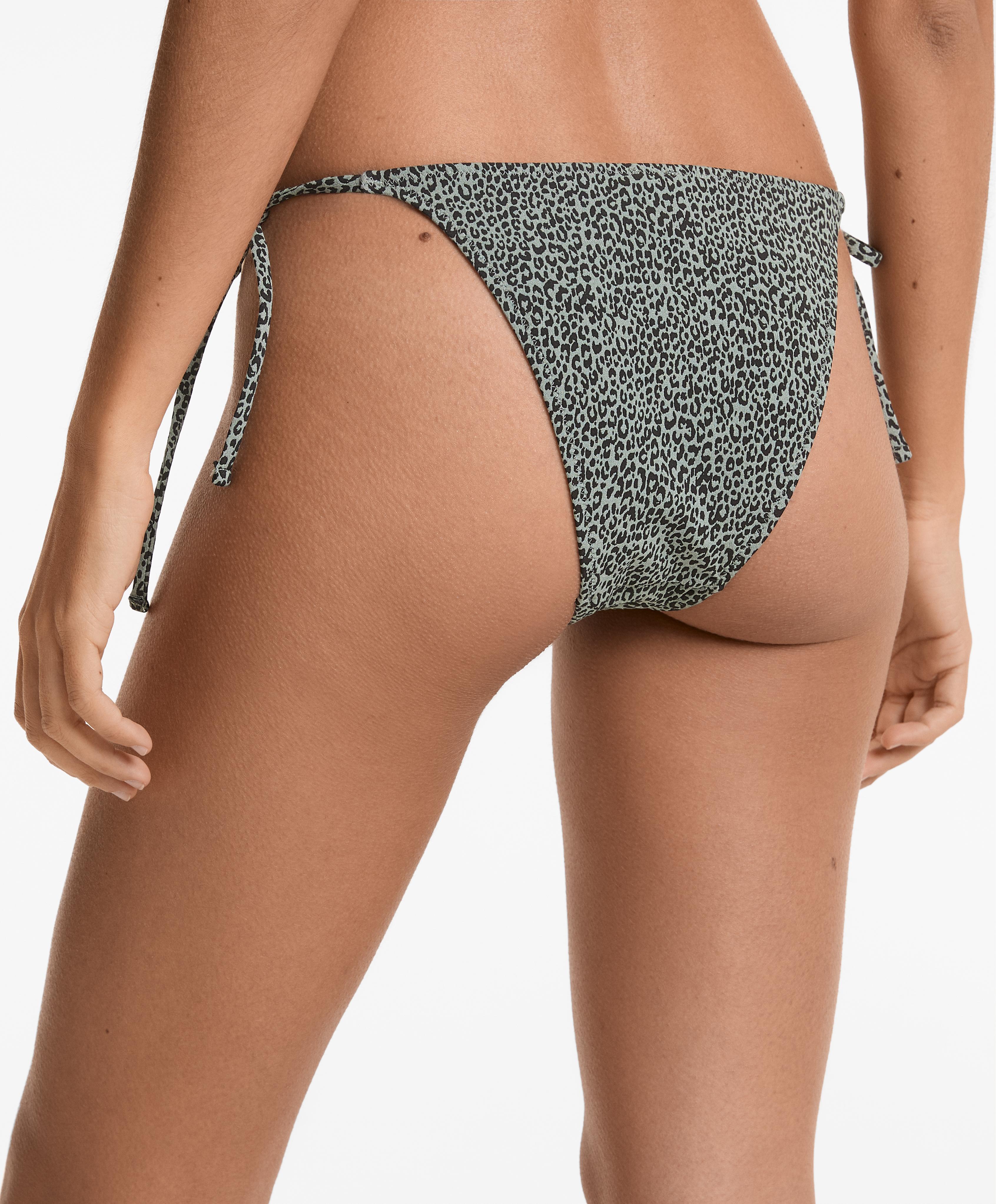 Bas de bikini imprimé à couvrance moyenne avec liens Bas de bikini imprimé à couvrance moyenne avec liens