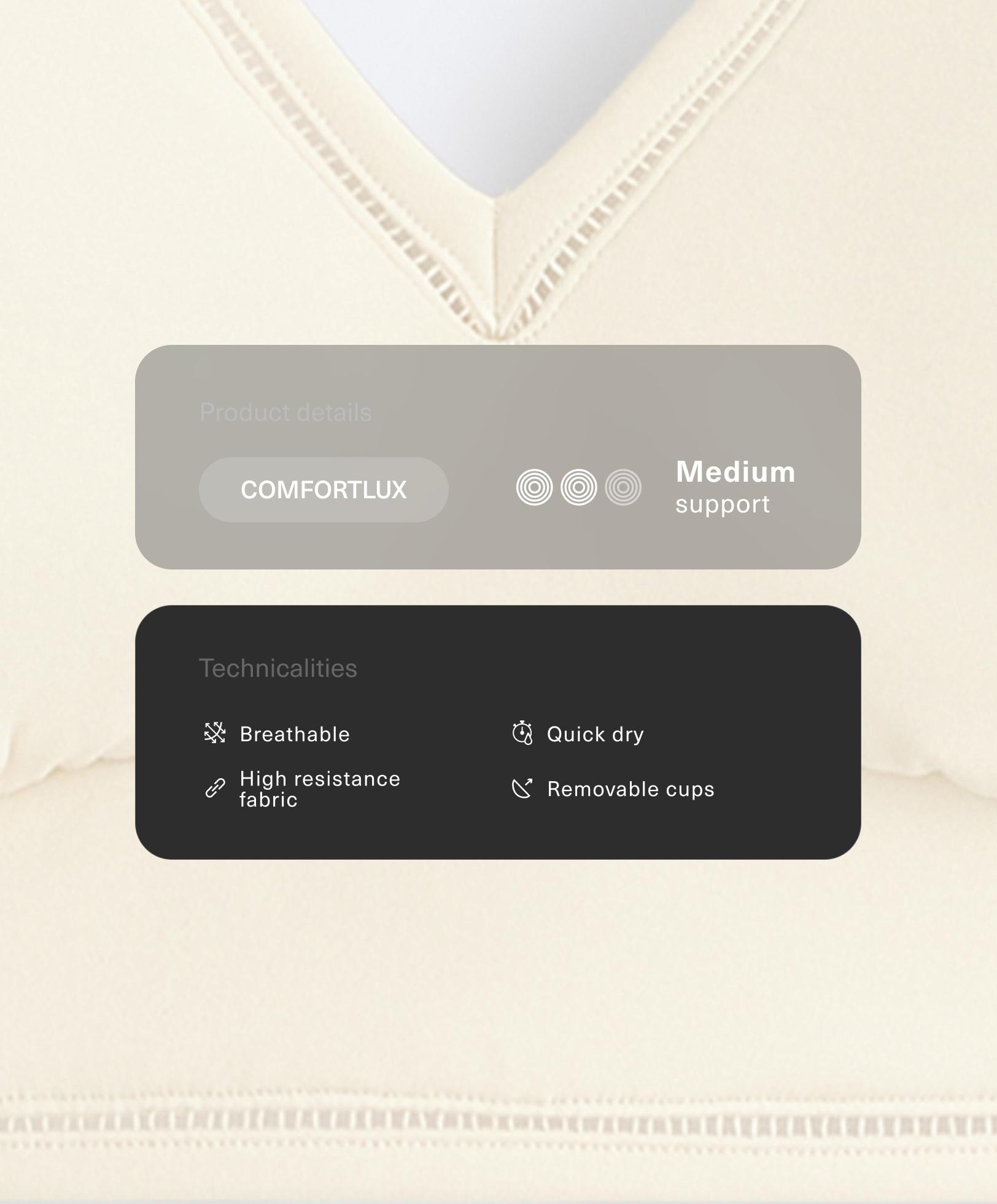 حمالة صدر رياضية Comfortlux متوسطة التثبيت