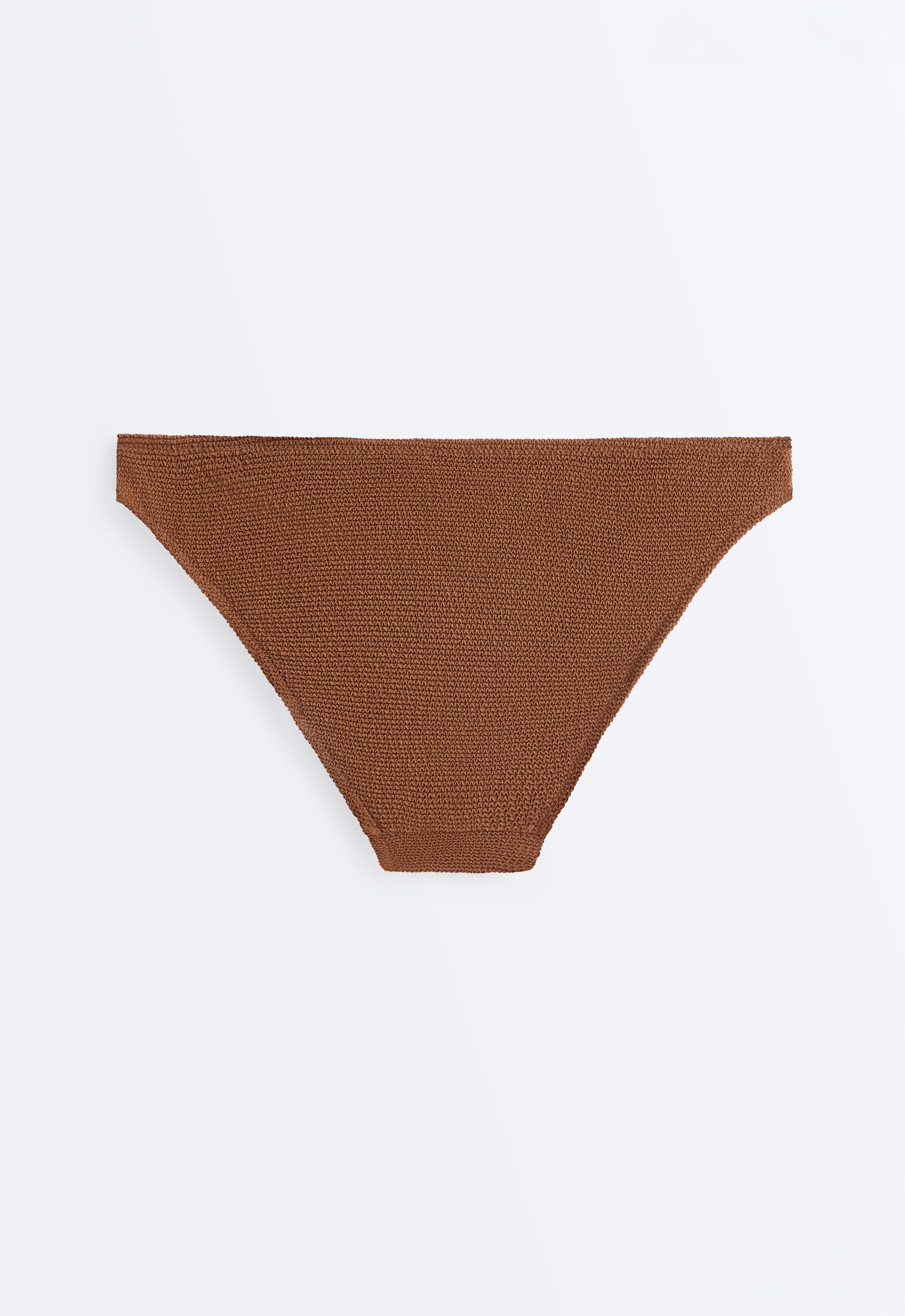 Crinkle classic bikini briefs — TOFFEE