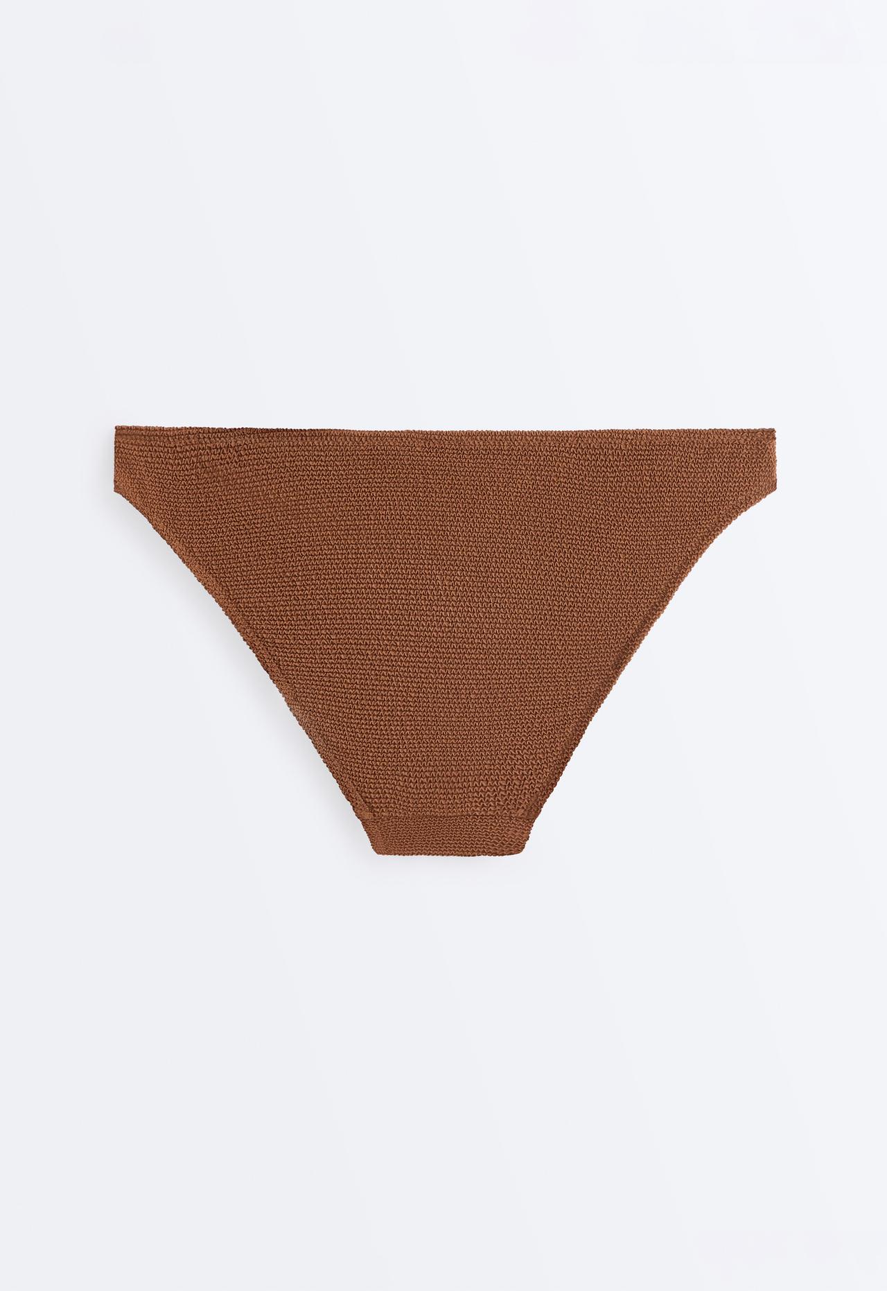Crinkle classic bikini briefs — TOFFEE