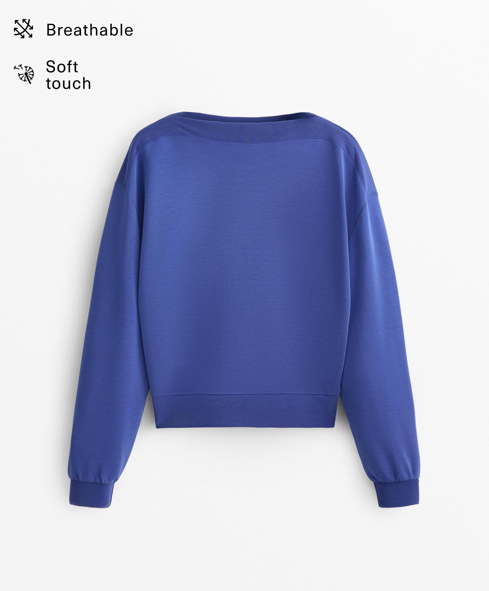 Sweater met boothals met modal soft touch
