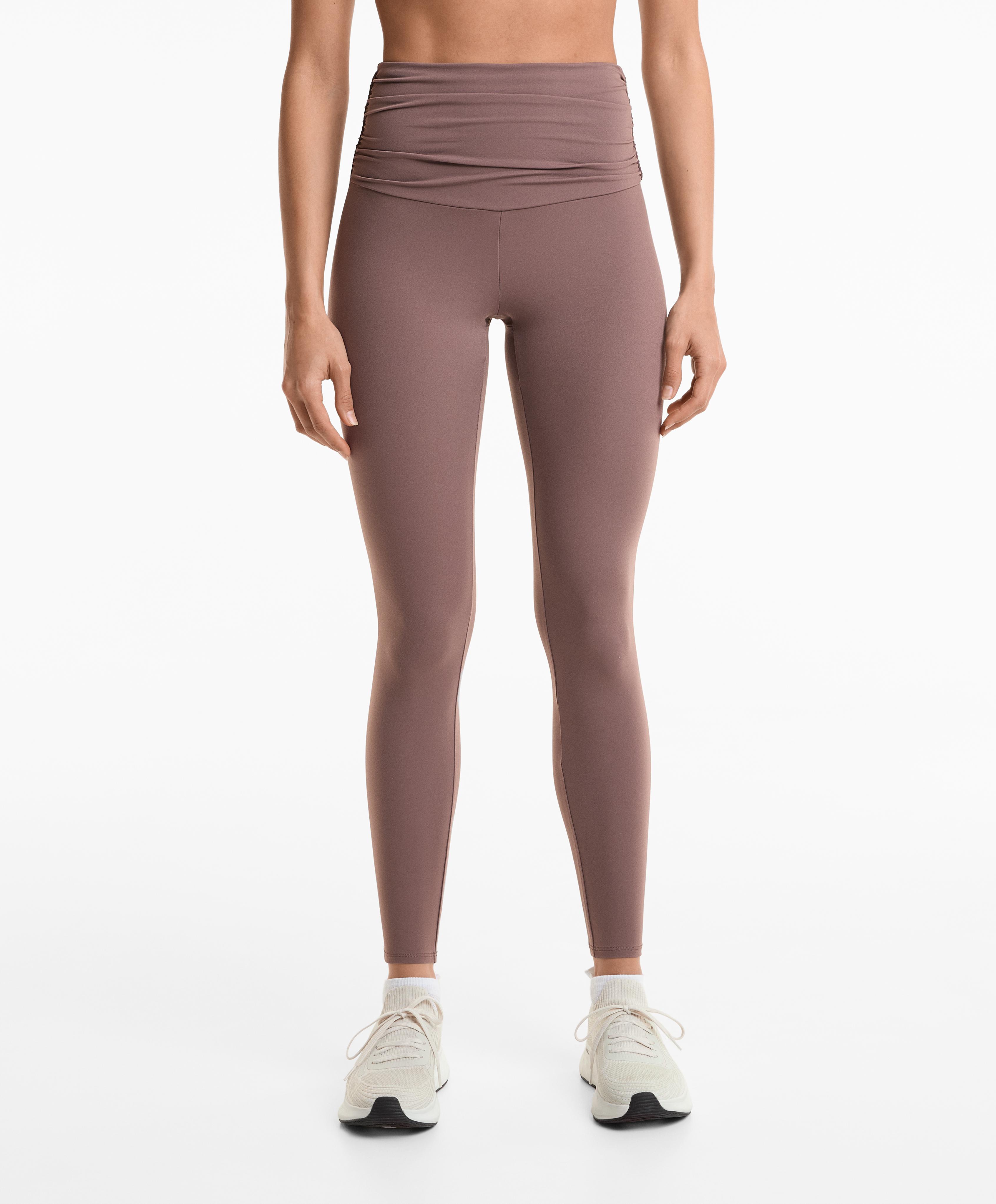 Comfortlux high rise ankle-length leggings with gathered waist