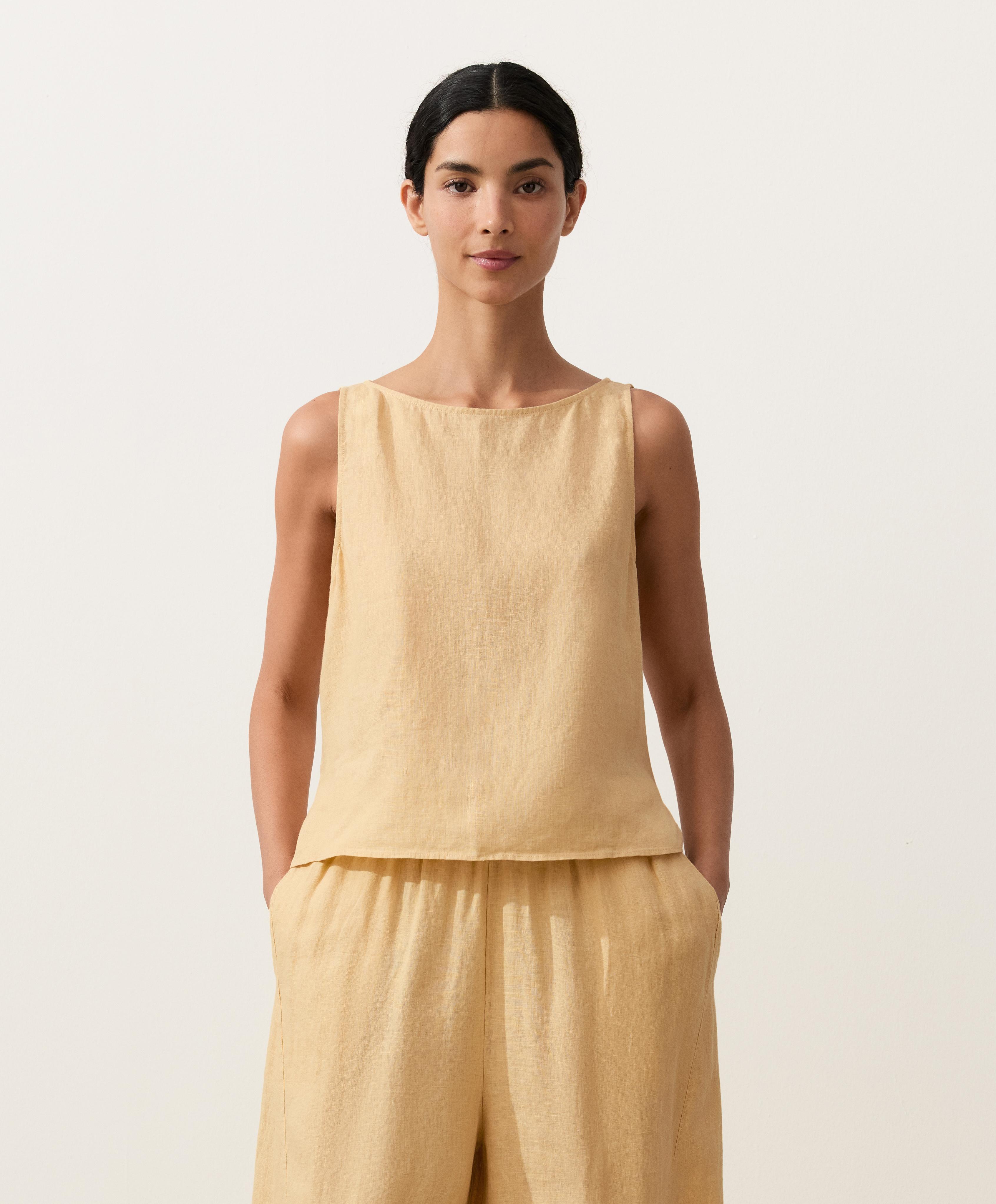 توب مربع 100% كتان