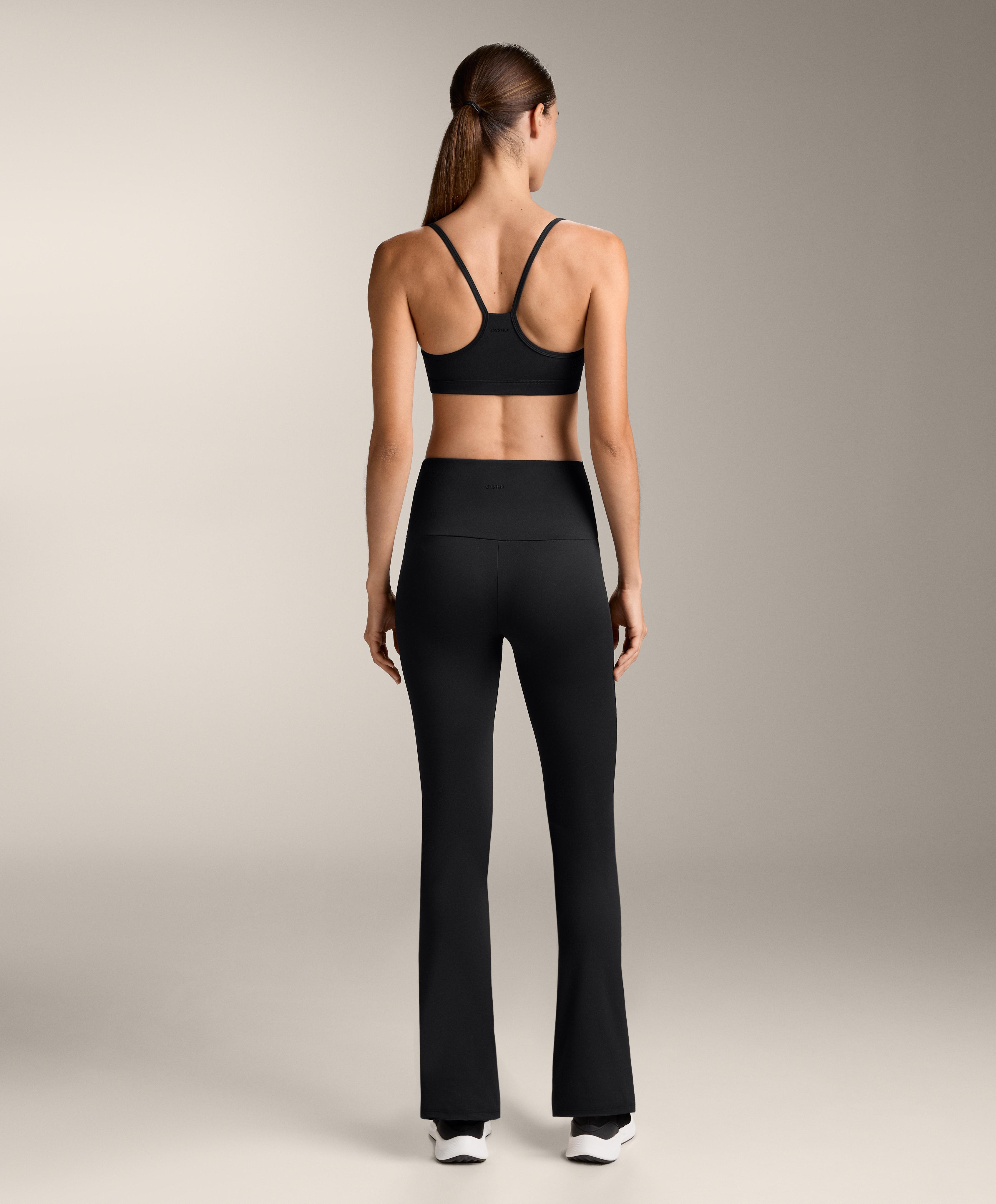 Super high rise Comfortlux flare trousers — BLACK