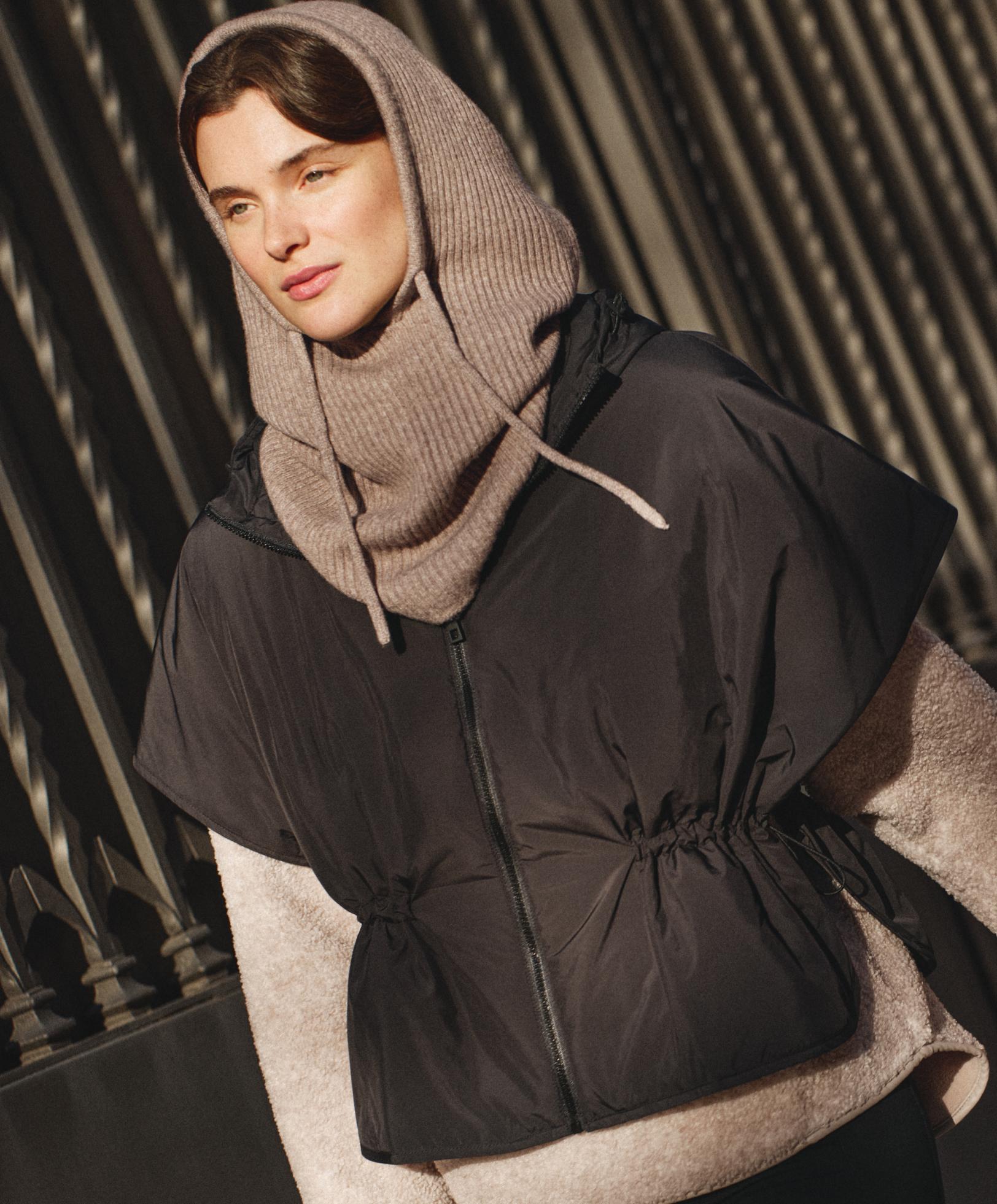 Hooded padded gilet — BLACK