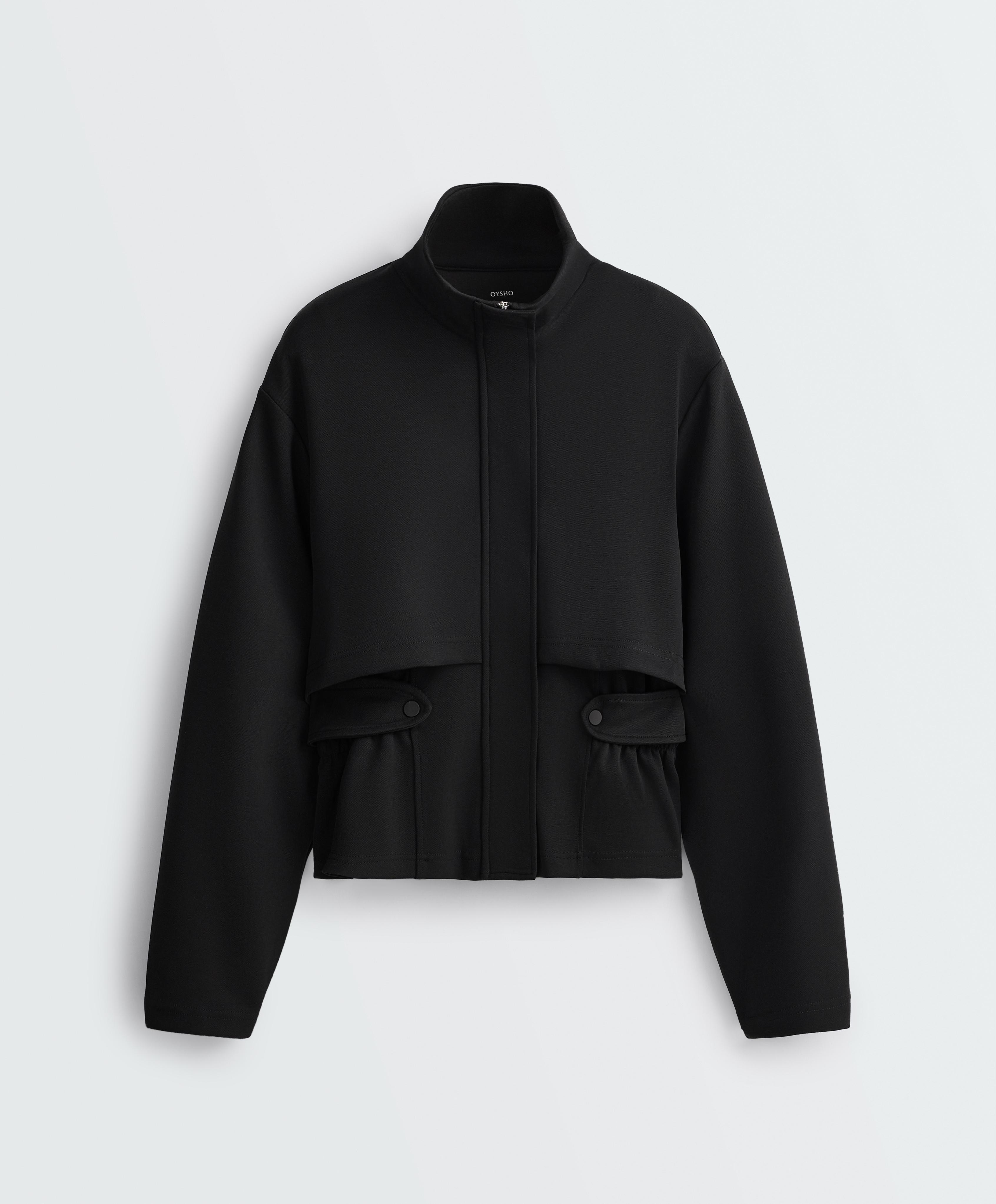 Veste courte en piqué avec ceinture Veste courte en piqué avec ceinture