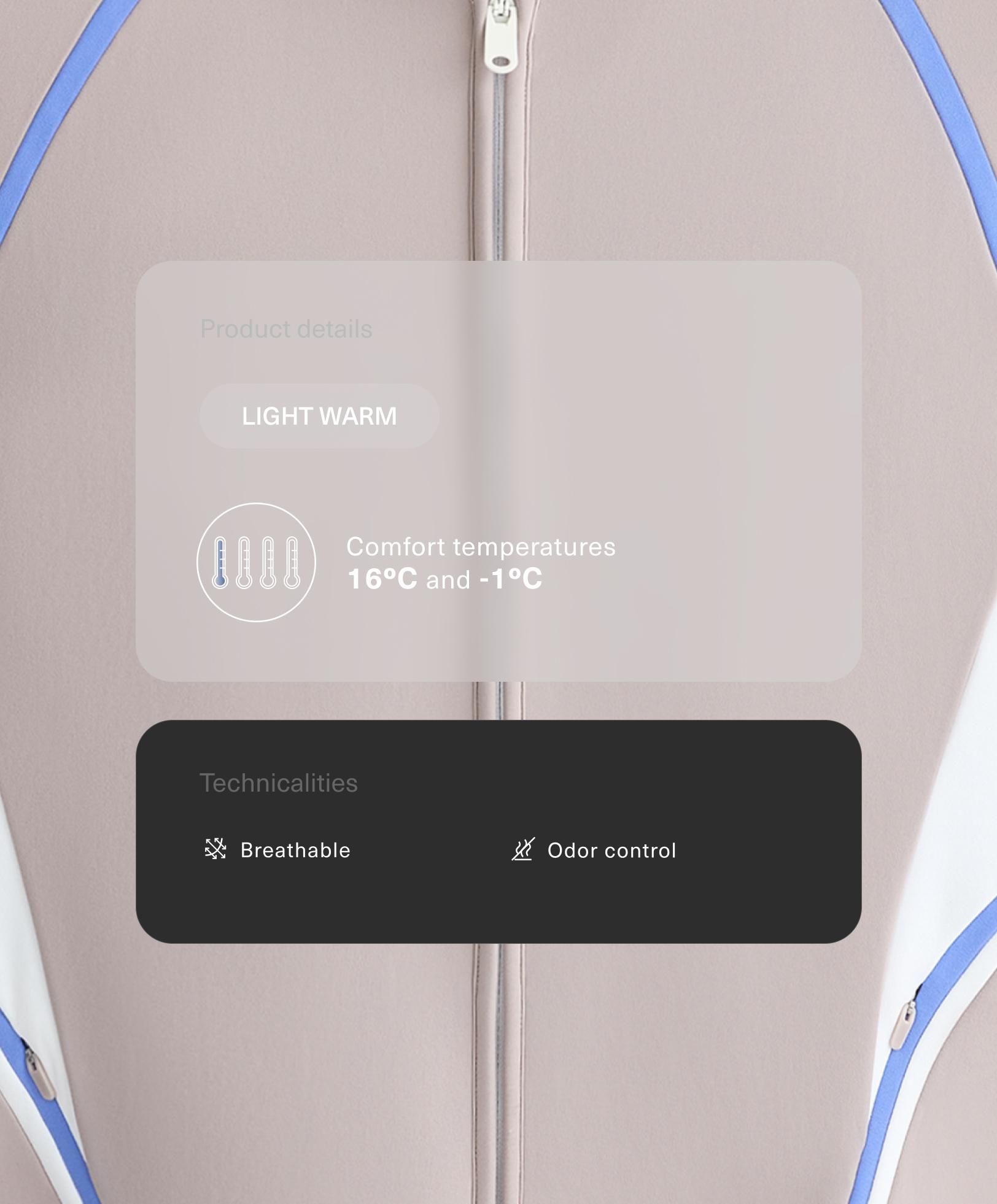 Veste technique light warm contraste