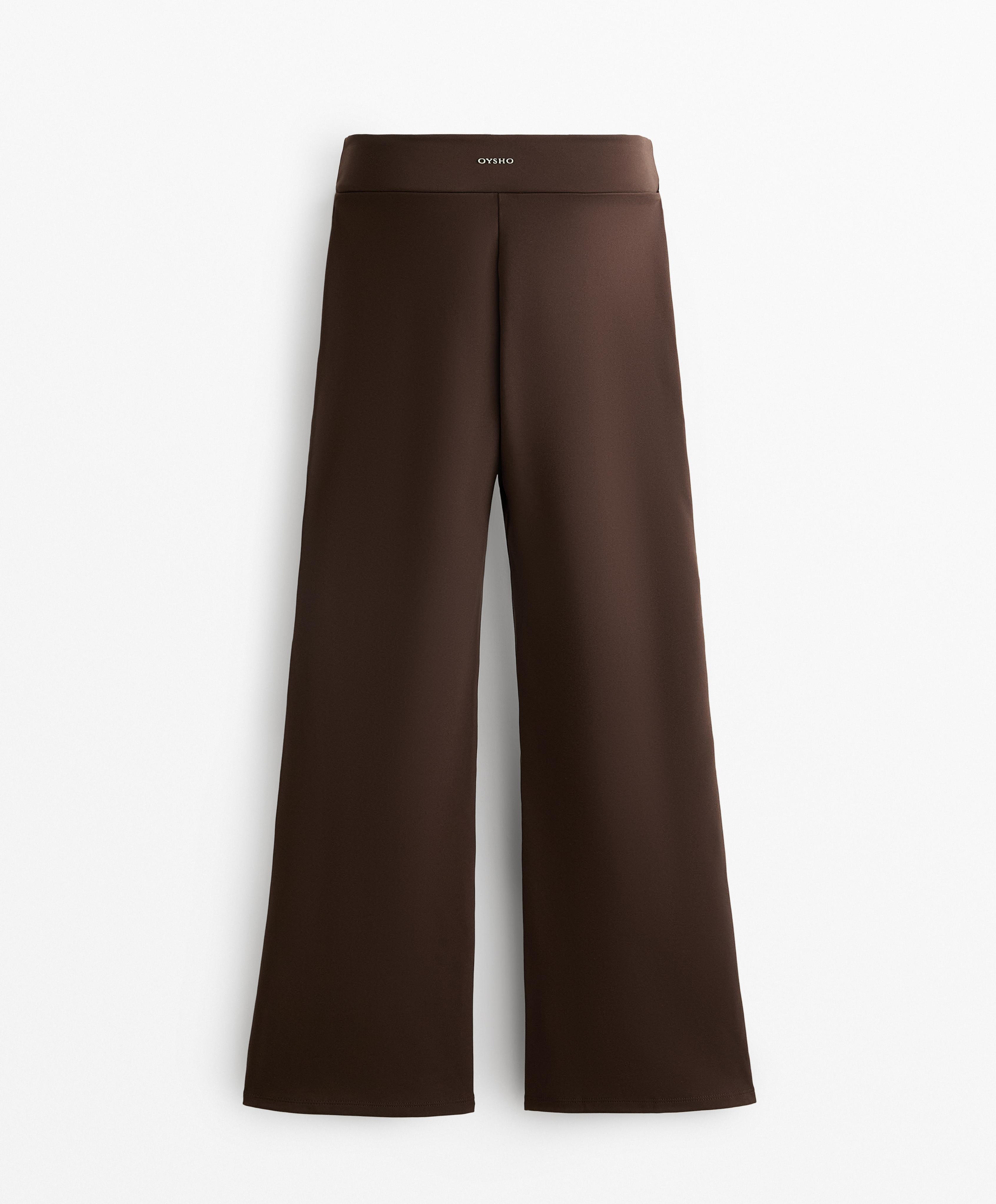 High rise warm 80cm flare trousers with crease