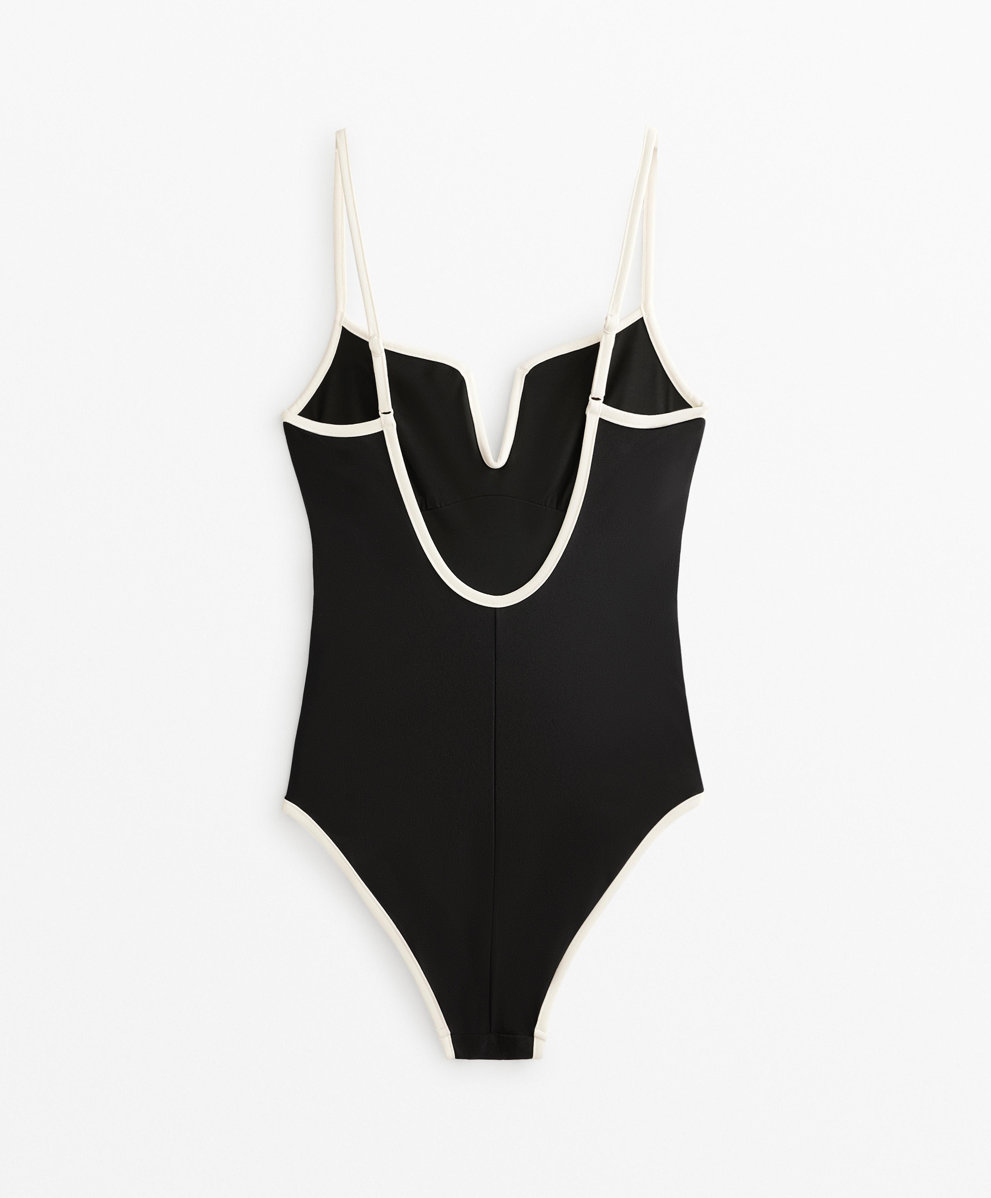 Contrast trim swimsuit