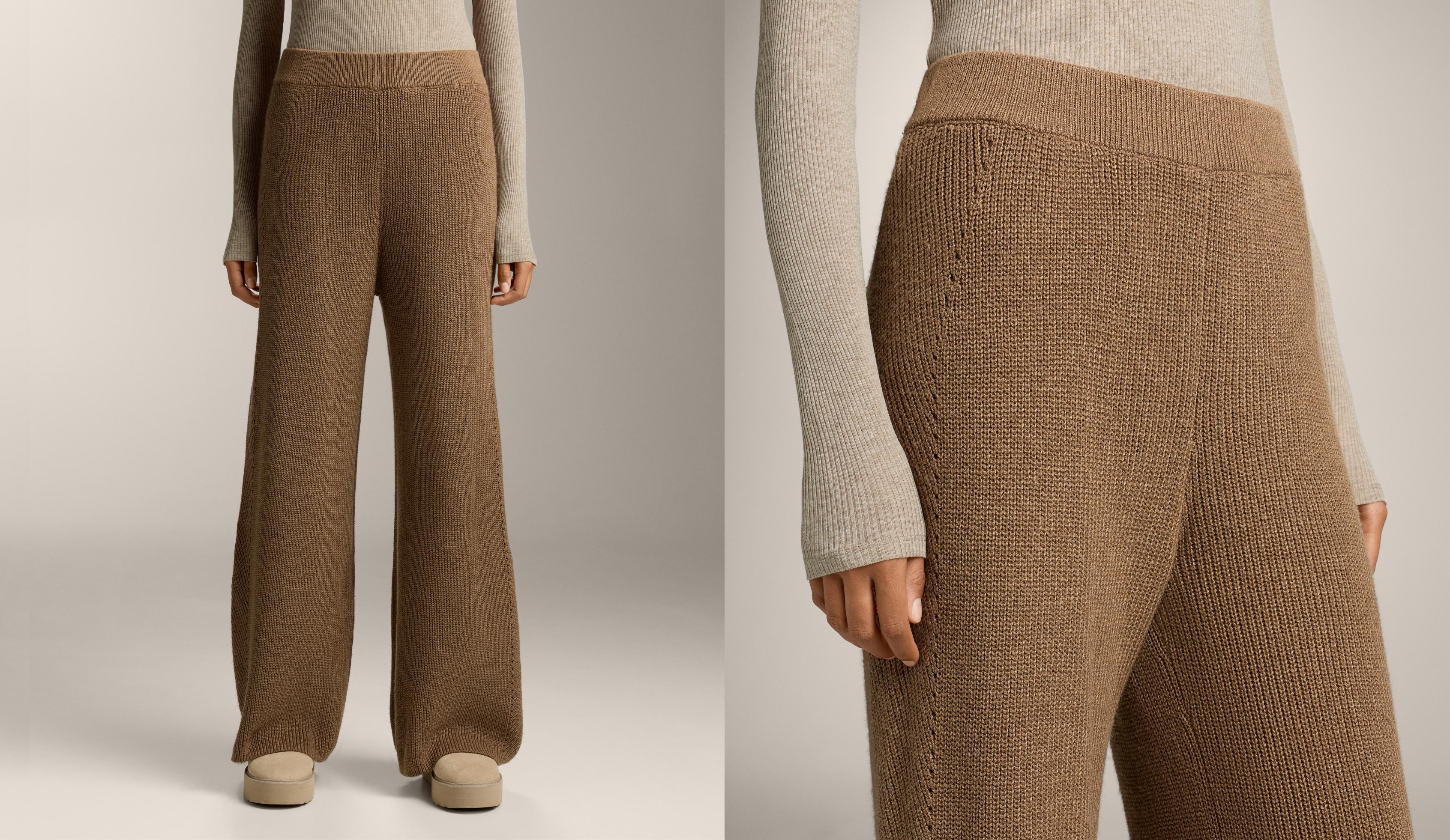 Knit straight-leg trousers