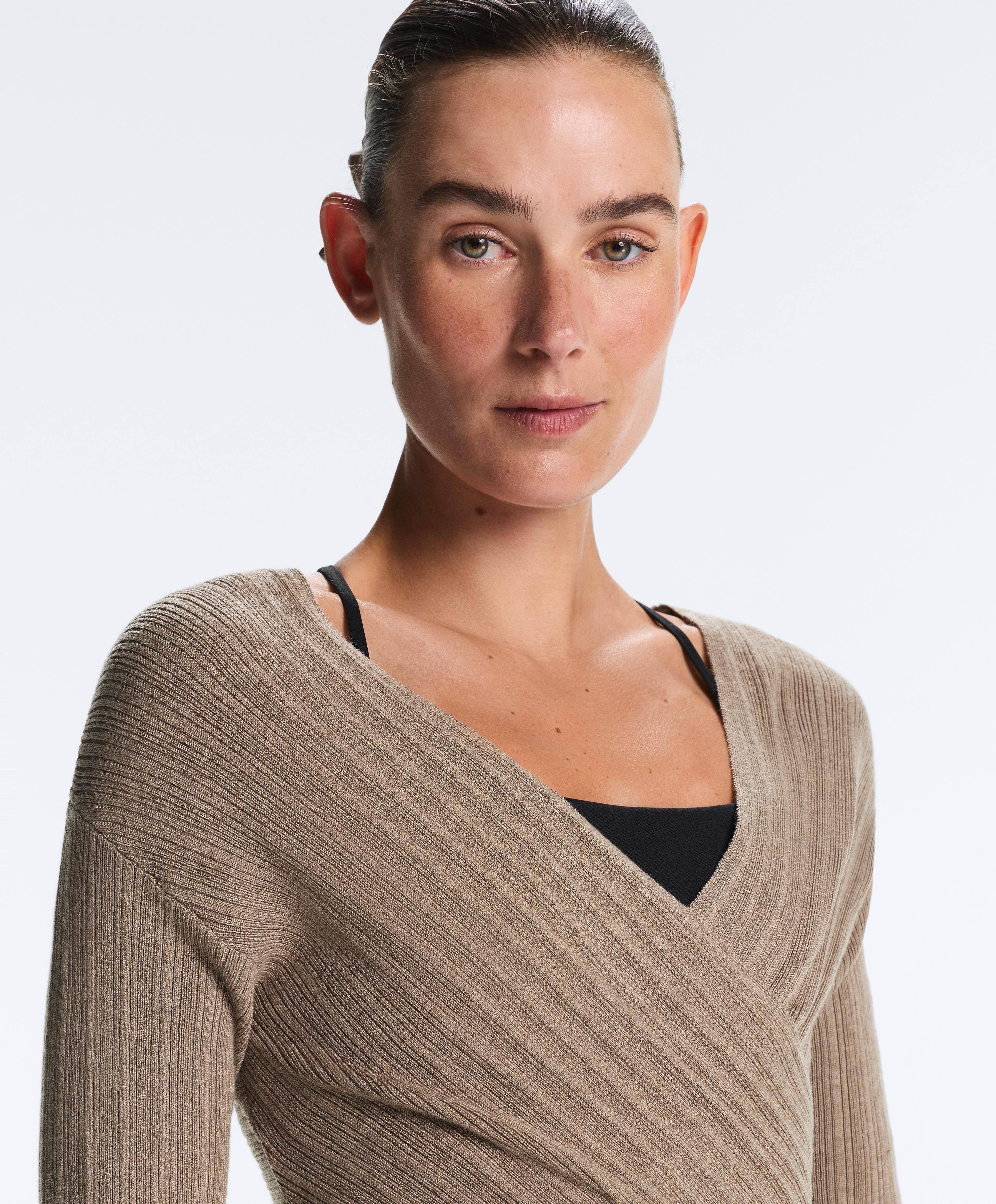 Fine knit rib jumper — DARK TAUPE