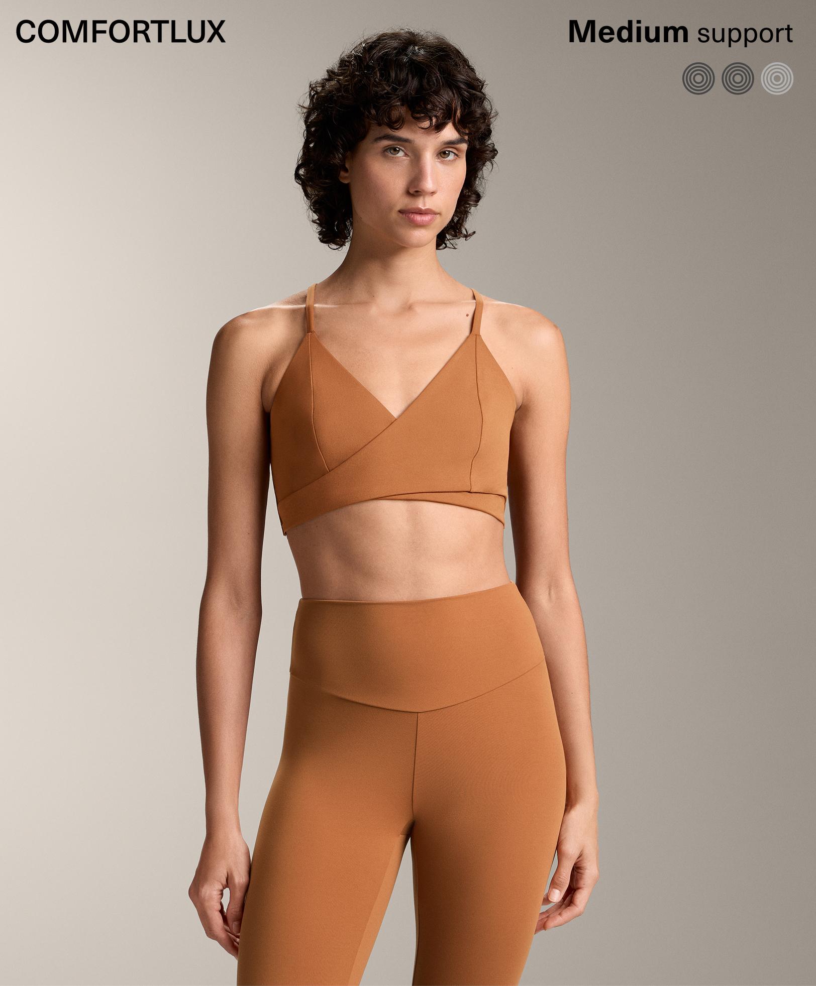 Comfortlux Crossover Medium Support Sports Bra with Cups