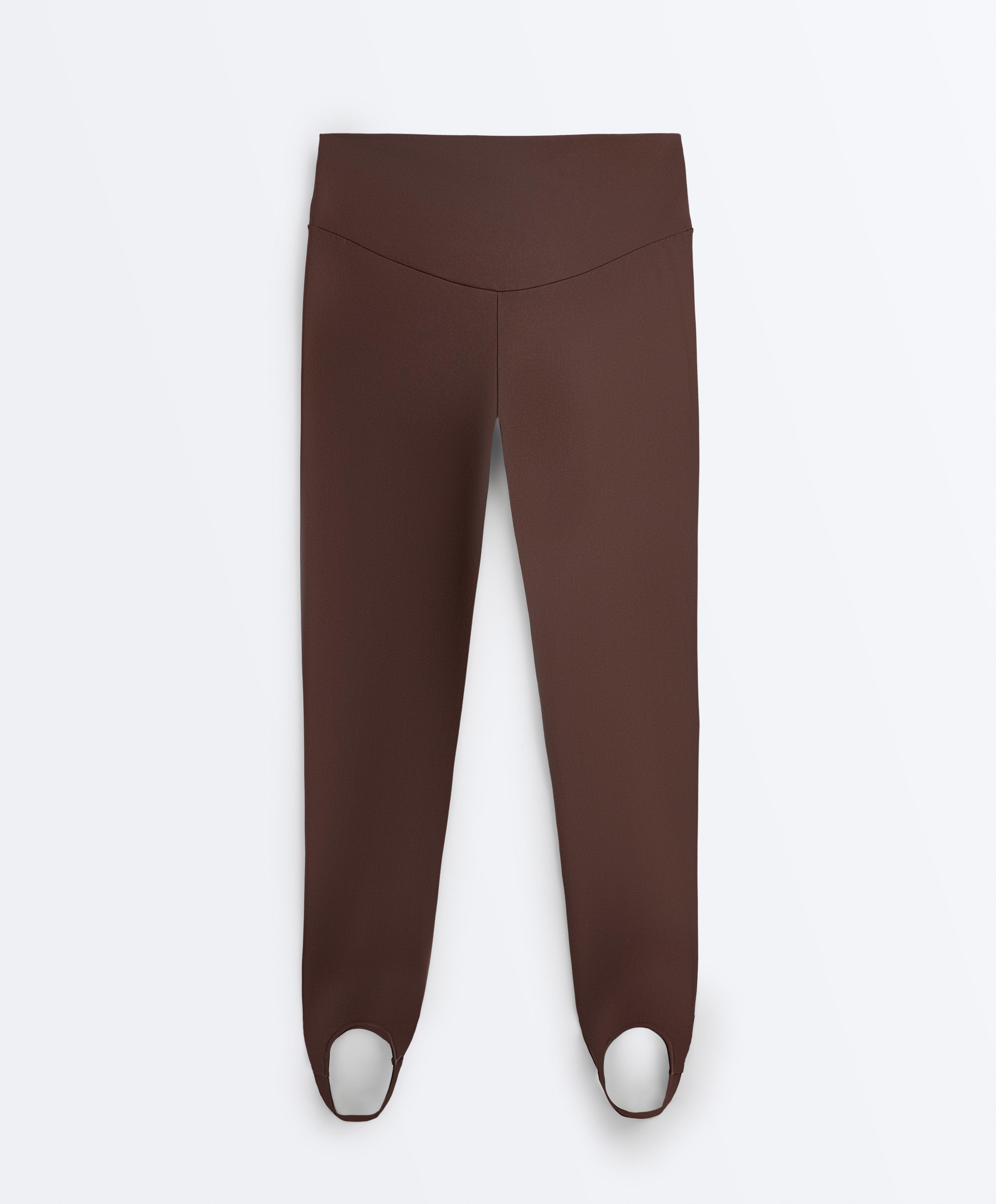 Comfortlux super-high-rise ankle-length leggings — BROWN