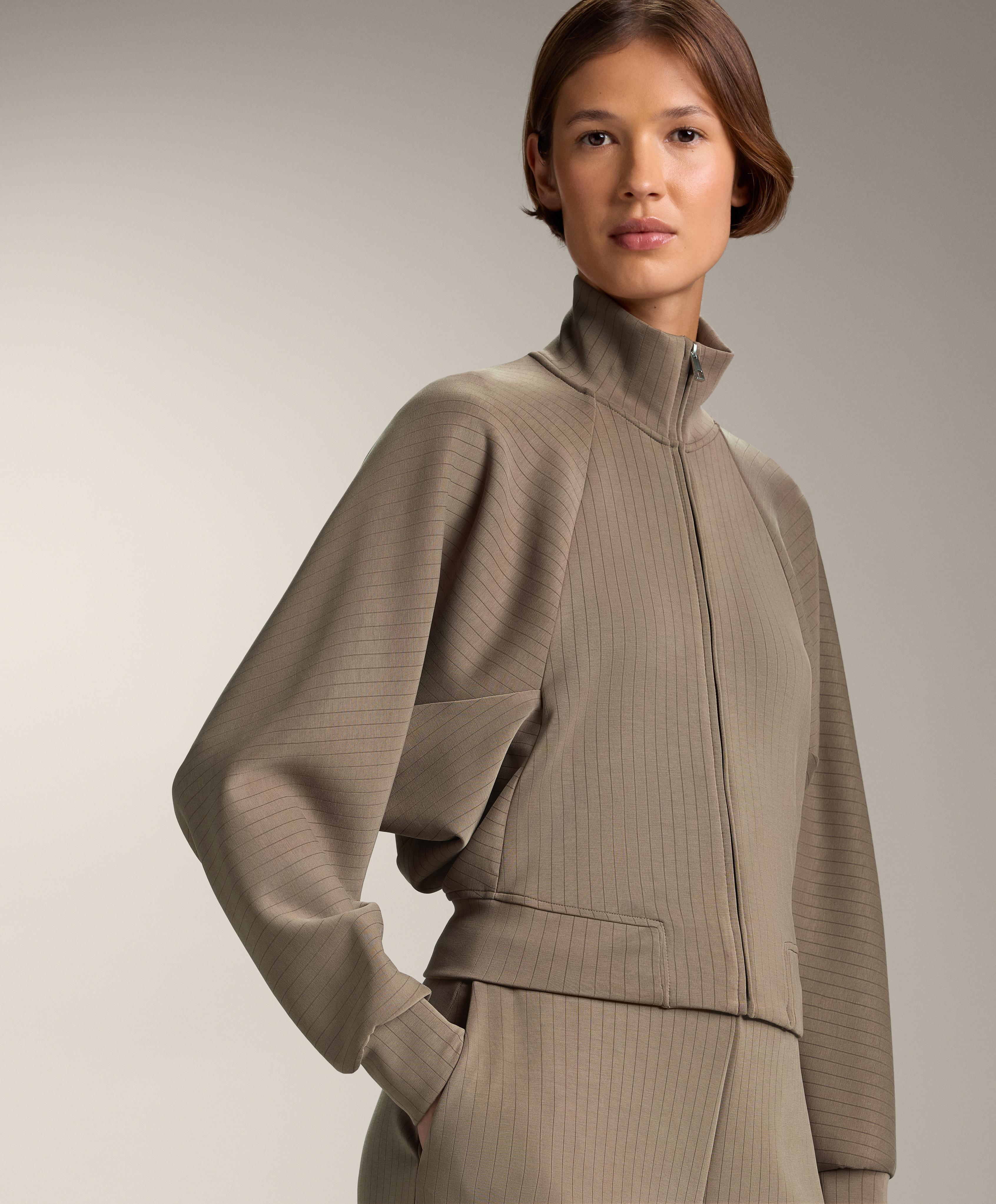 Јакна на риги со висока јака со мек допир на модал - Намалениe Јакна на риги со висока јака со мек допир на модал - Намалениe