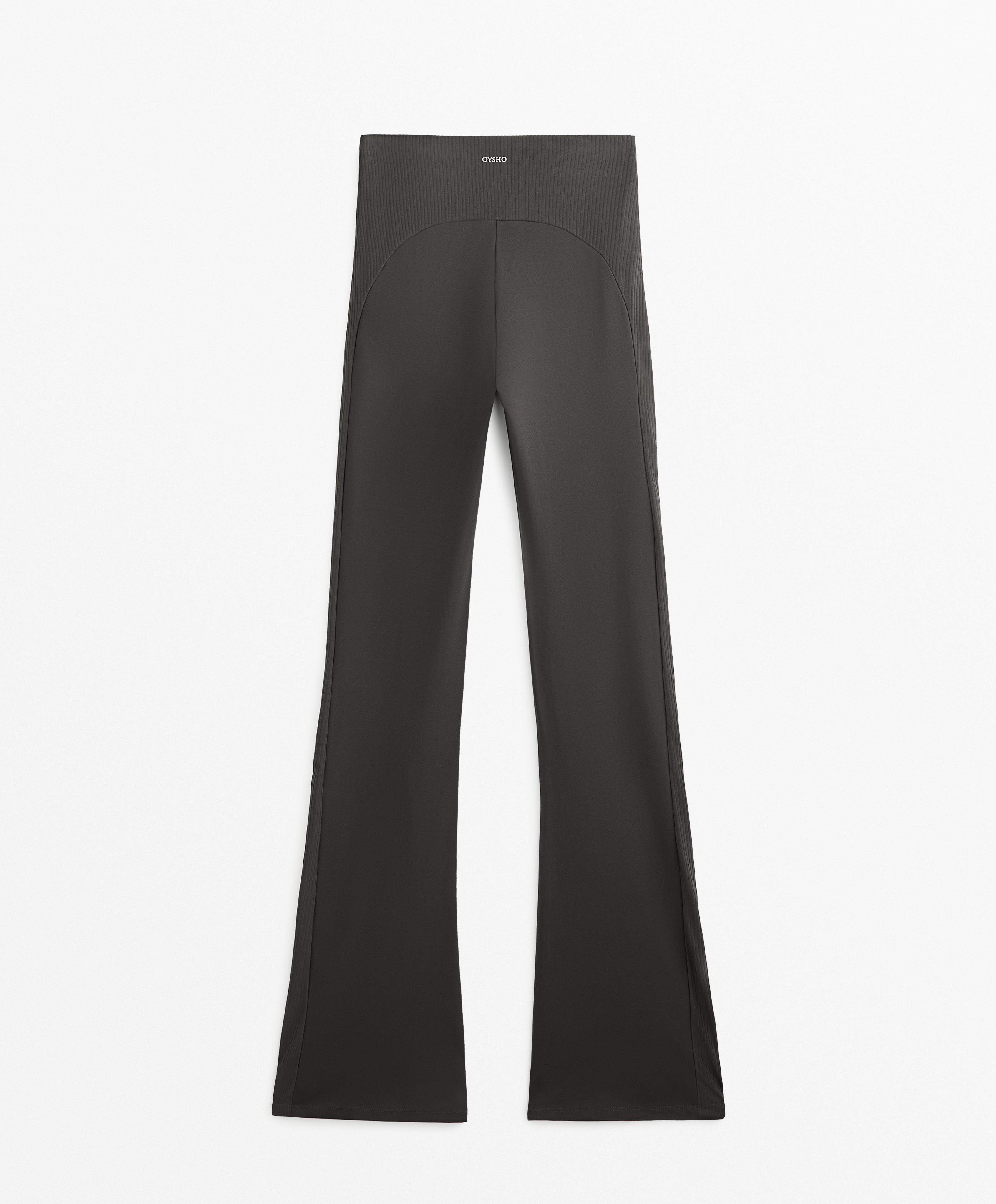 High rise rib comfortlux 80cm flare trousers