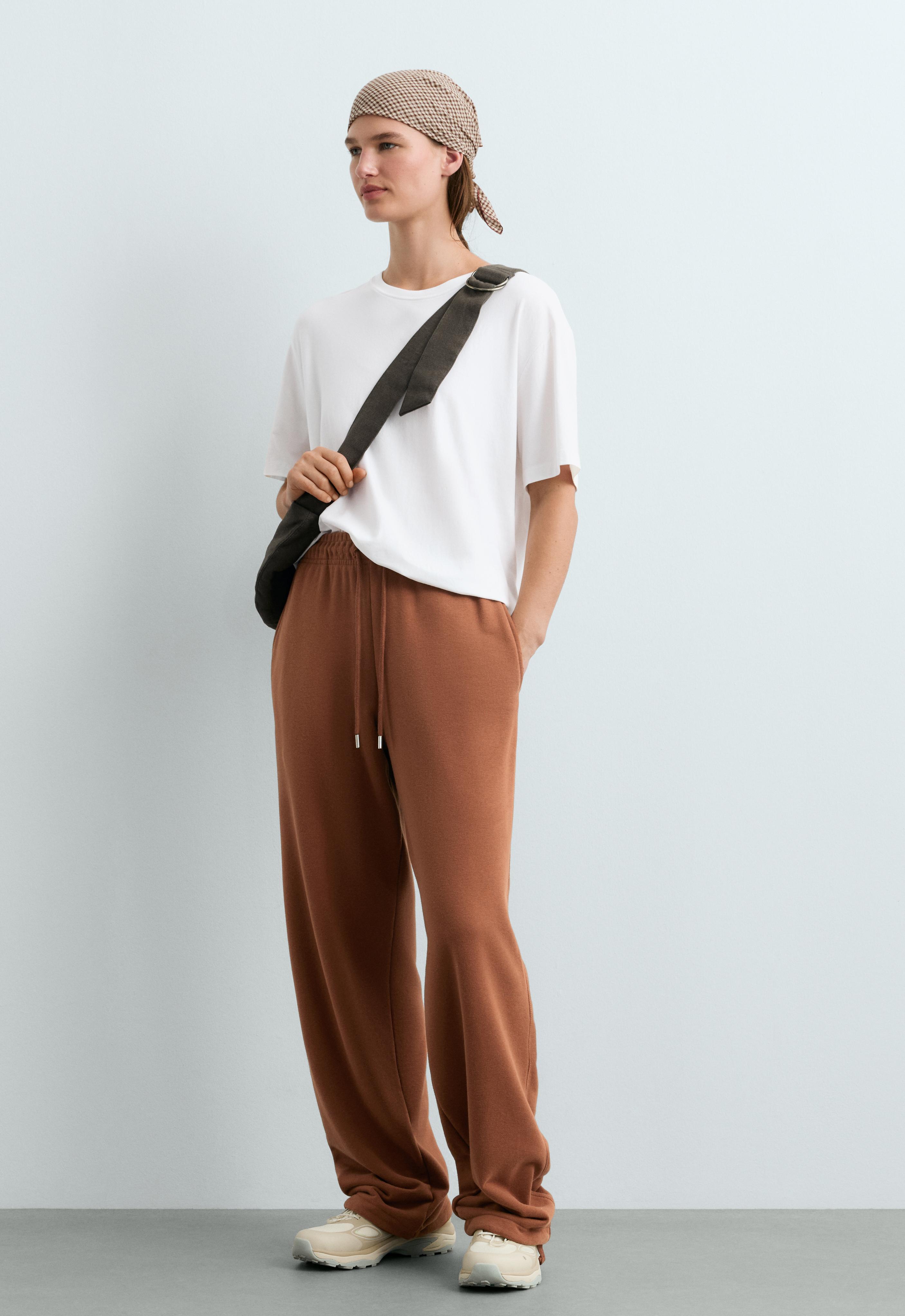 Boxy short-sleeved cotton blend T-shirt