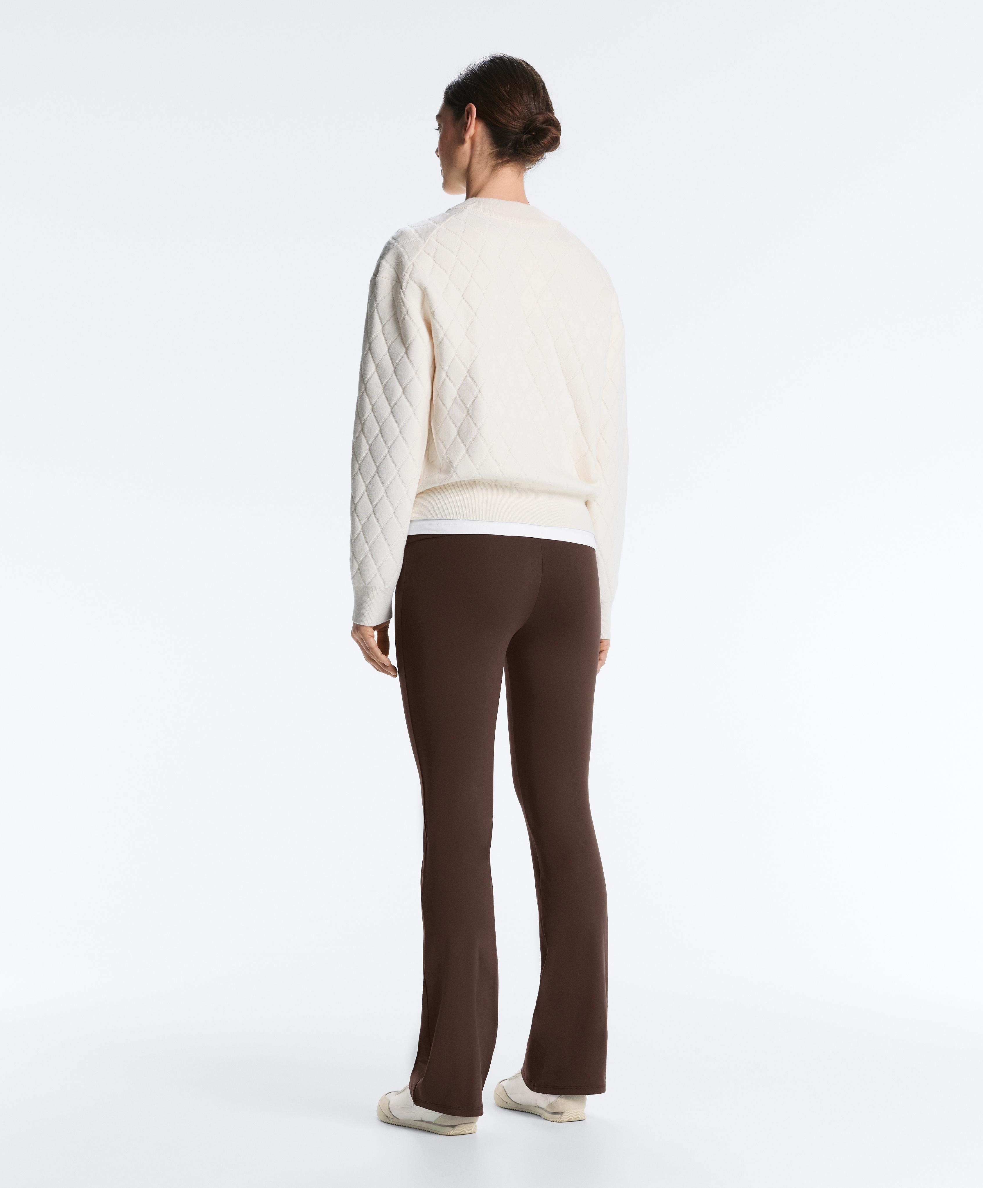 Argyle knit jacket — PALE ECRU