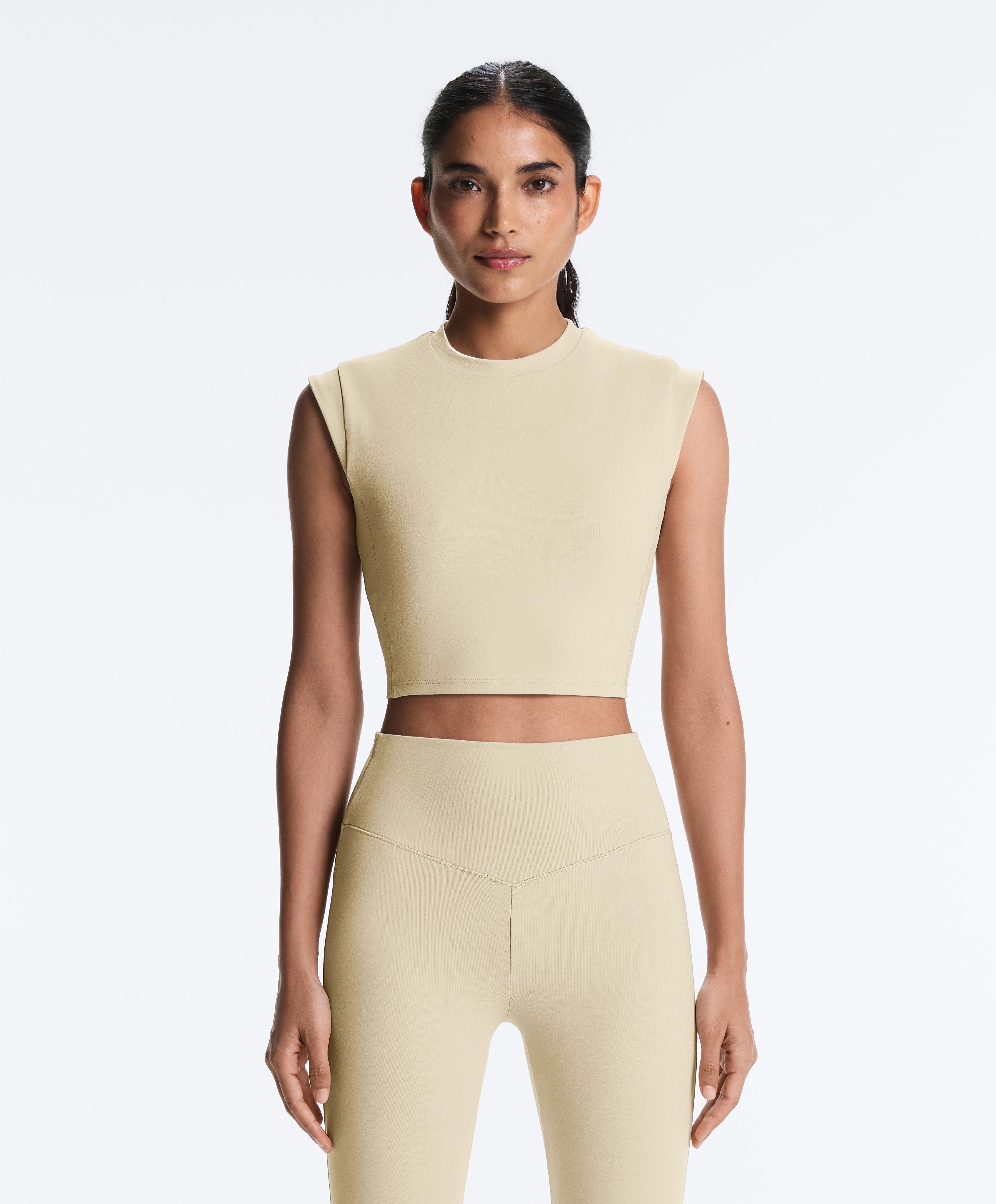 Evermove sleeveless Tank top — PALE BEIGE MELANGE