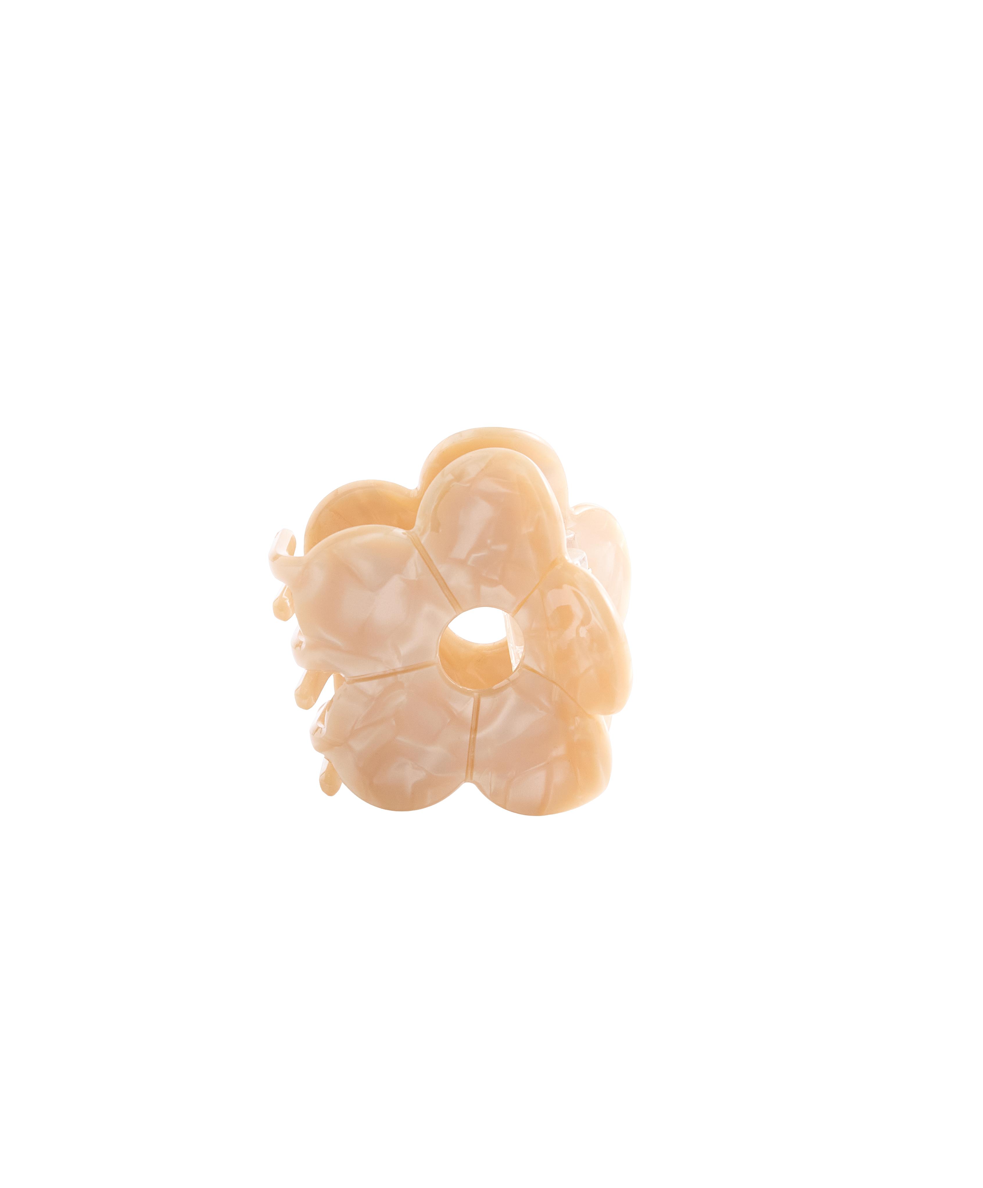 Small floral hair clip — BEIGE
