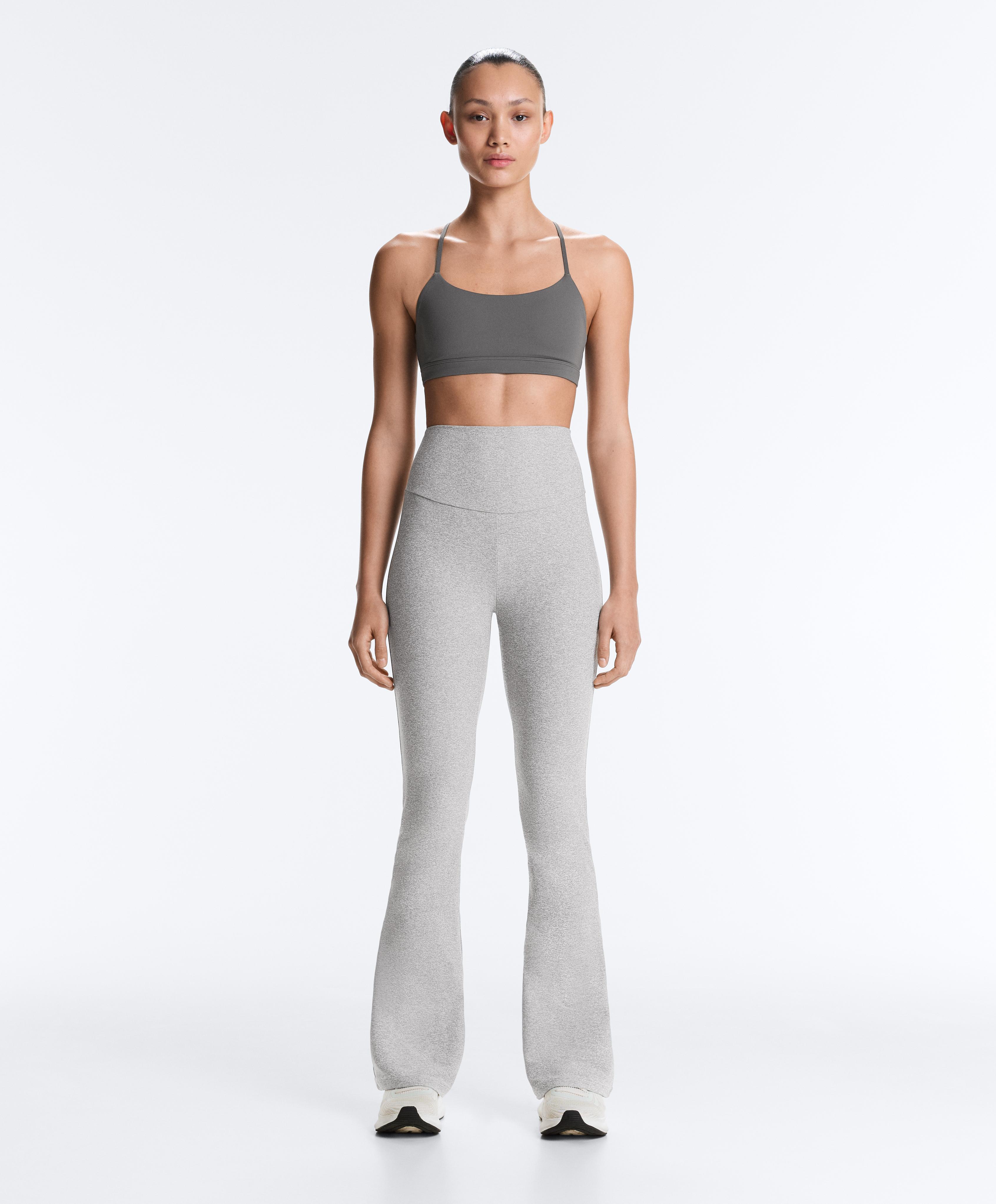High-rise Comfortlux flare trousers — GREY MELANGE