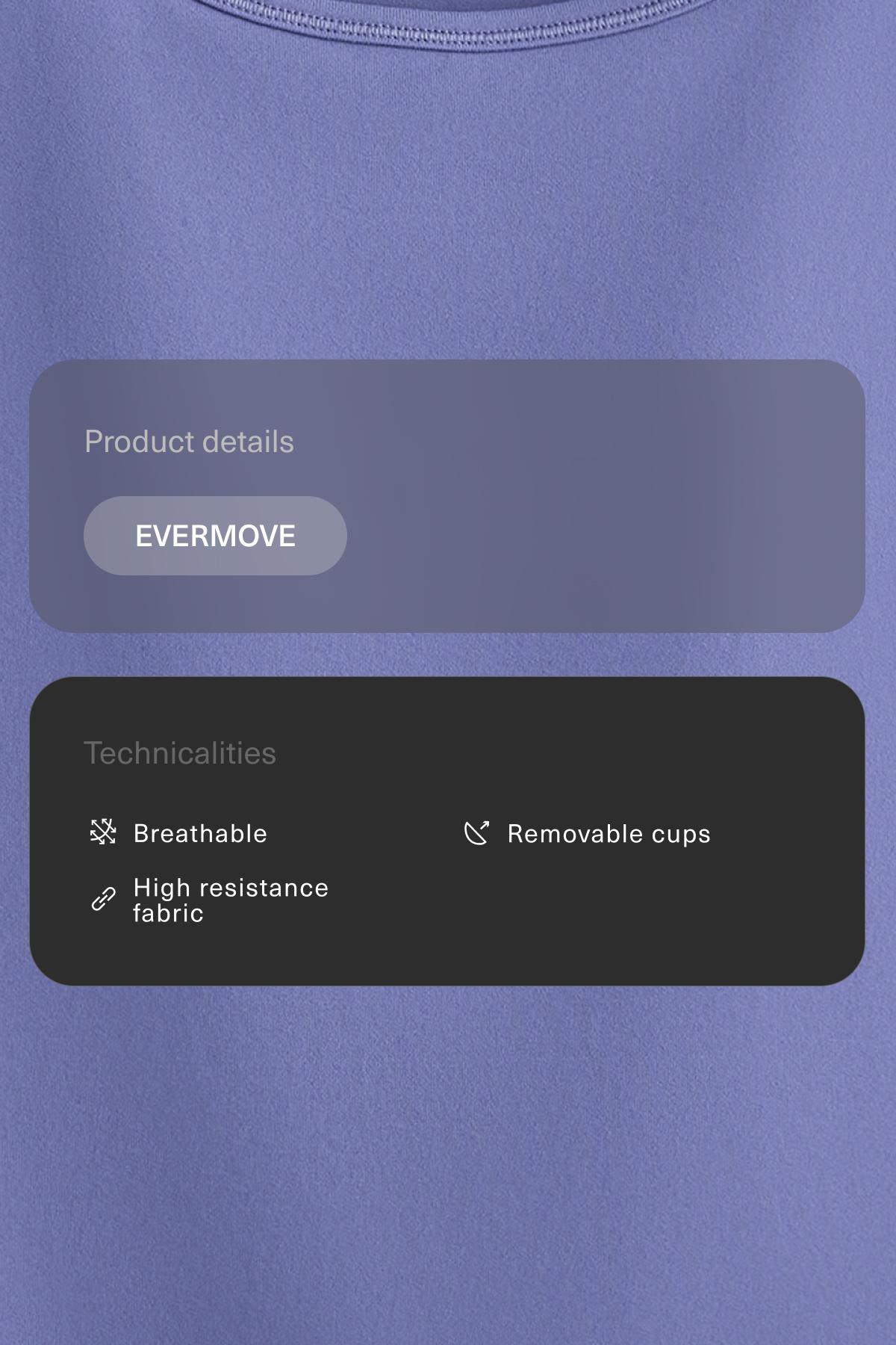 Evermove square-neck tank top — BLUEBERRY