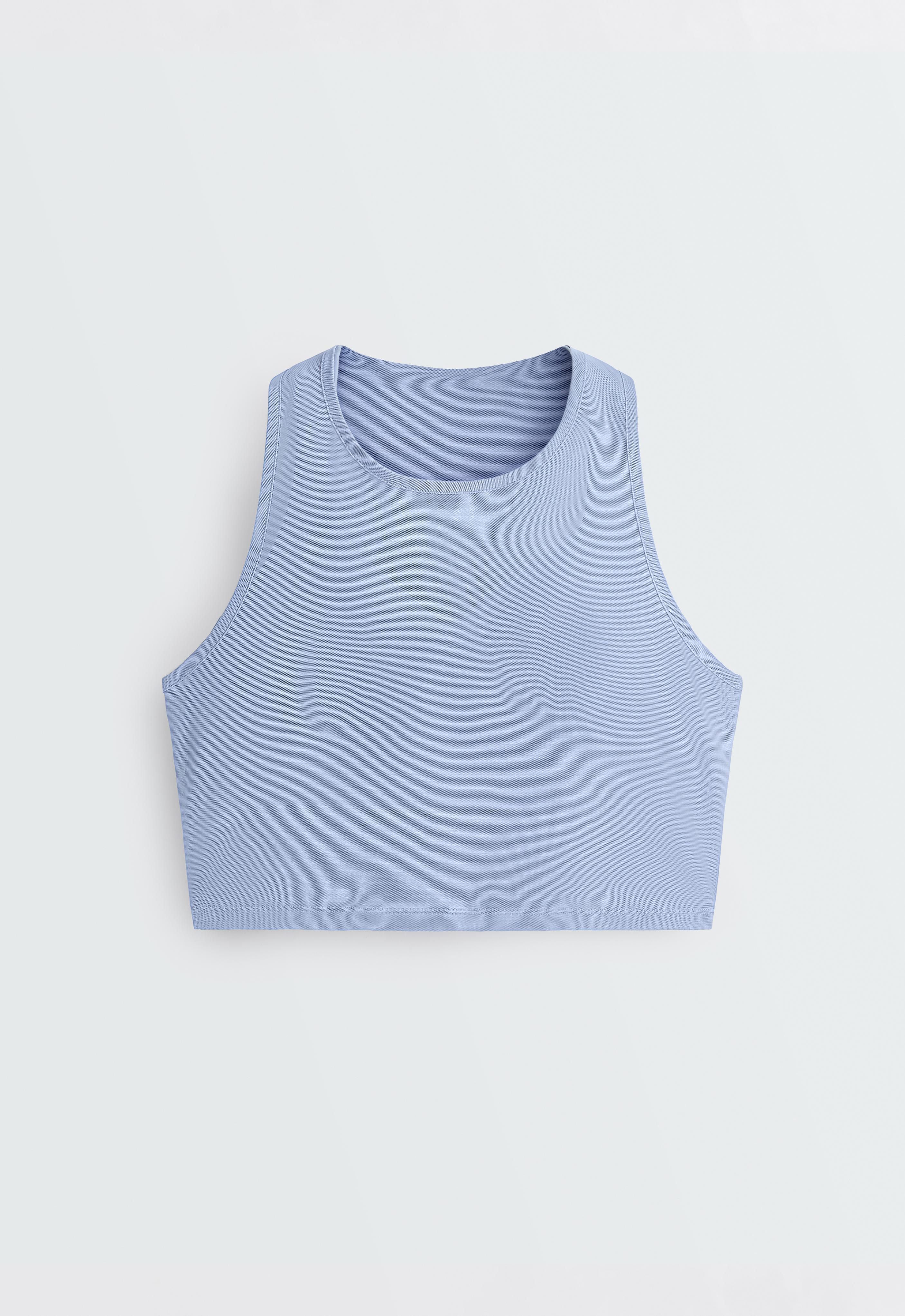 Sheer compressive tank top — MID GREY-BLUE