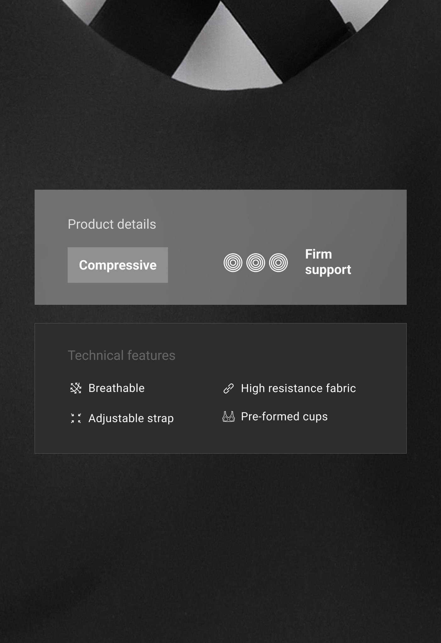 حمالة صدر رياضية Compressive بتدعيم عالٍ وظهر متداخل
