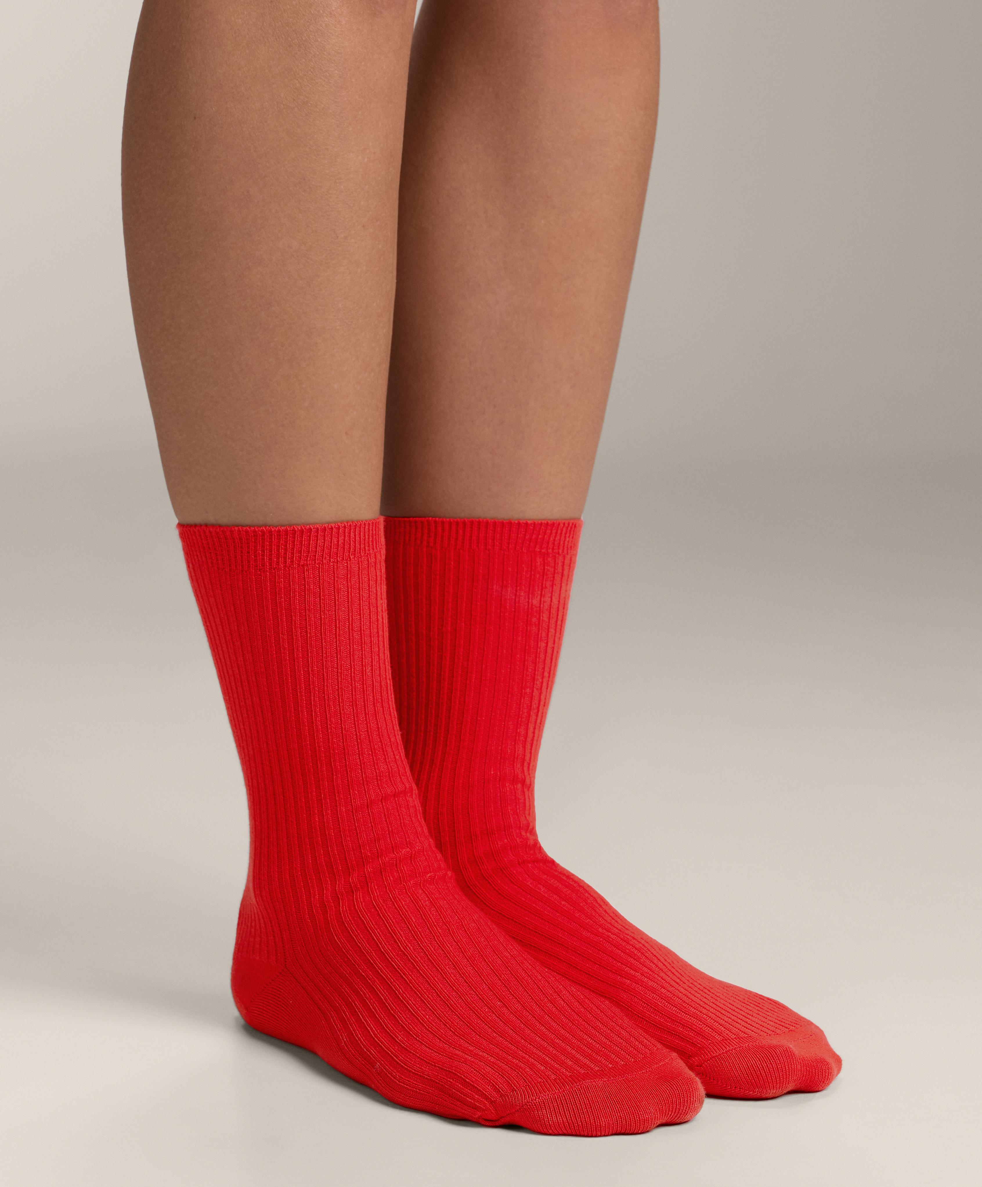 5 pairs of cotton blend classic socks — BRIGHT RED