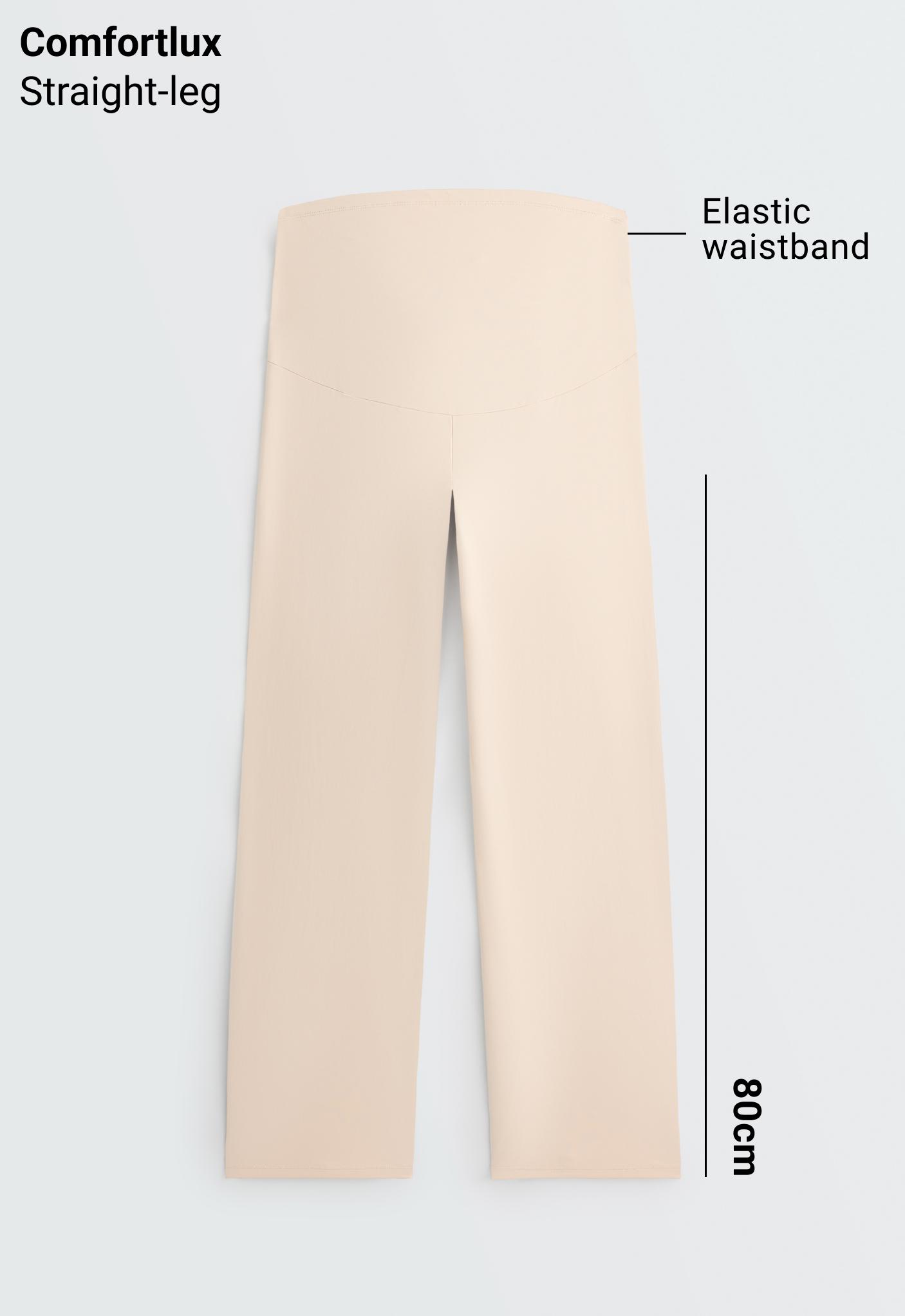 Comfortlux maternity straight-leg trousers — SAND