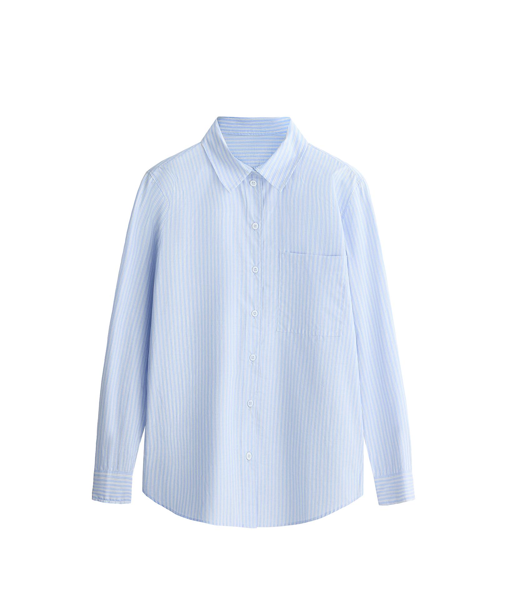 100% cotton long-sleeved shirt — PALE BLUE