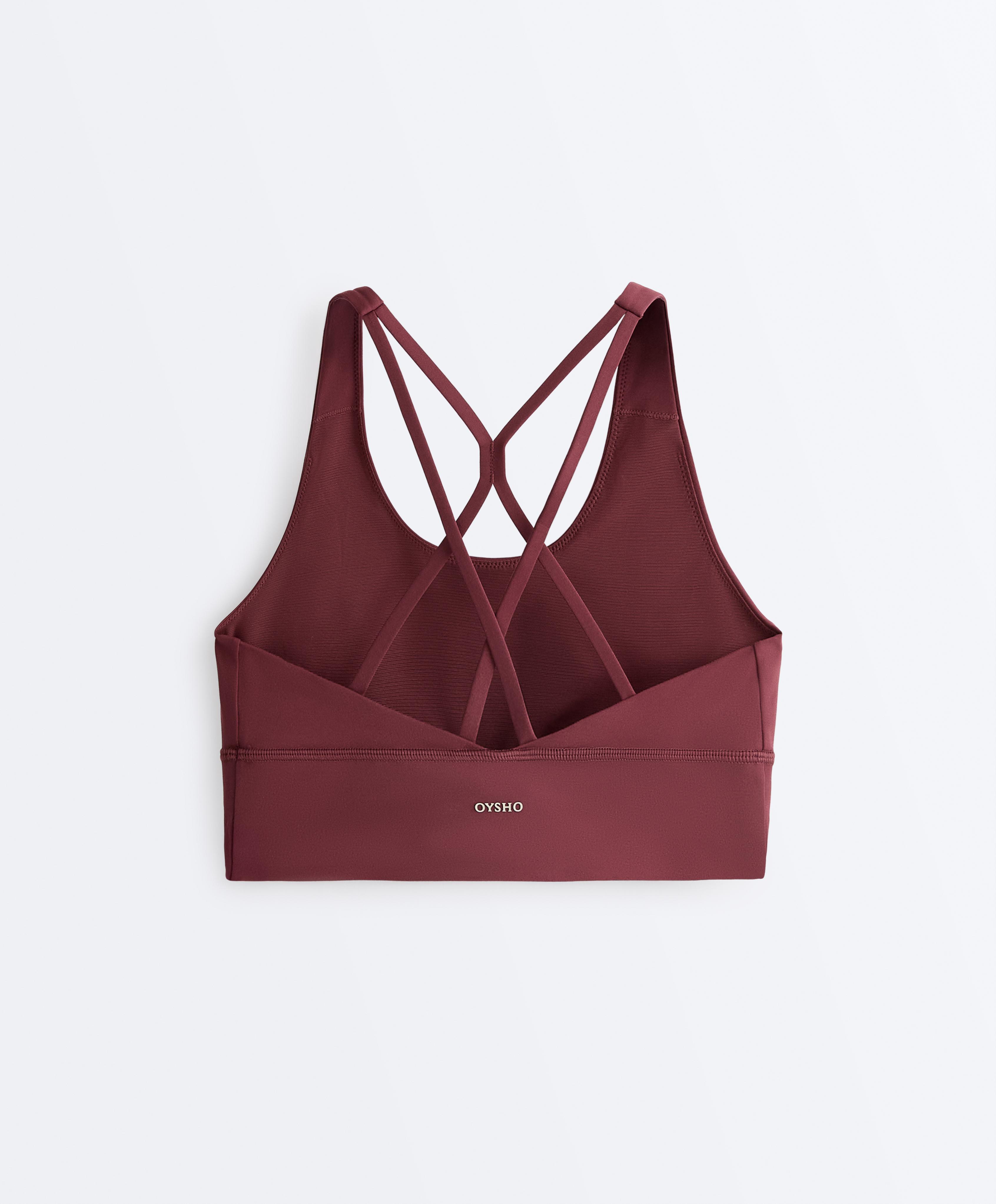 Medium-support Comfortlux sports bra with cups — CHERRY