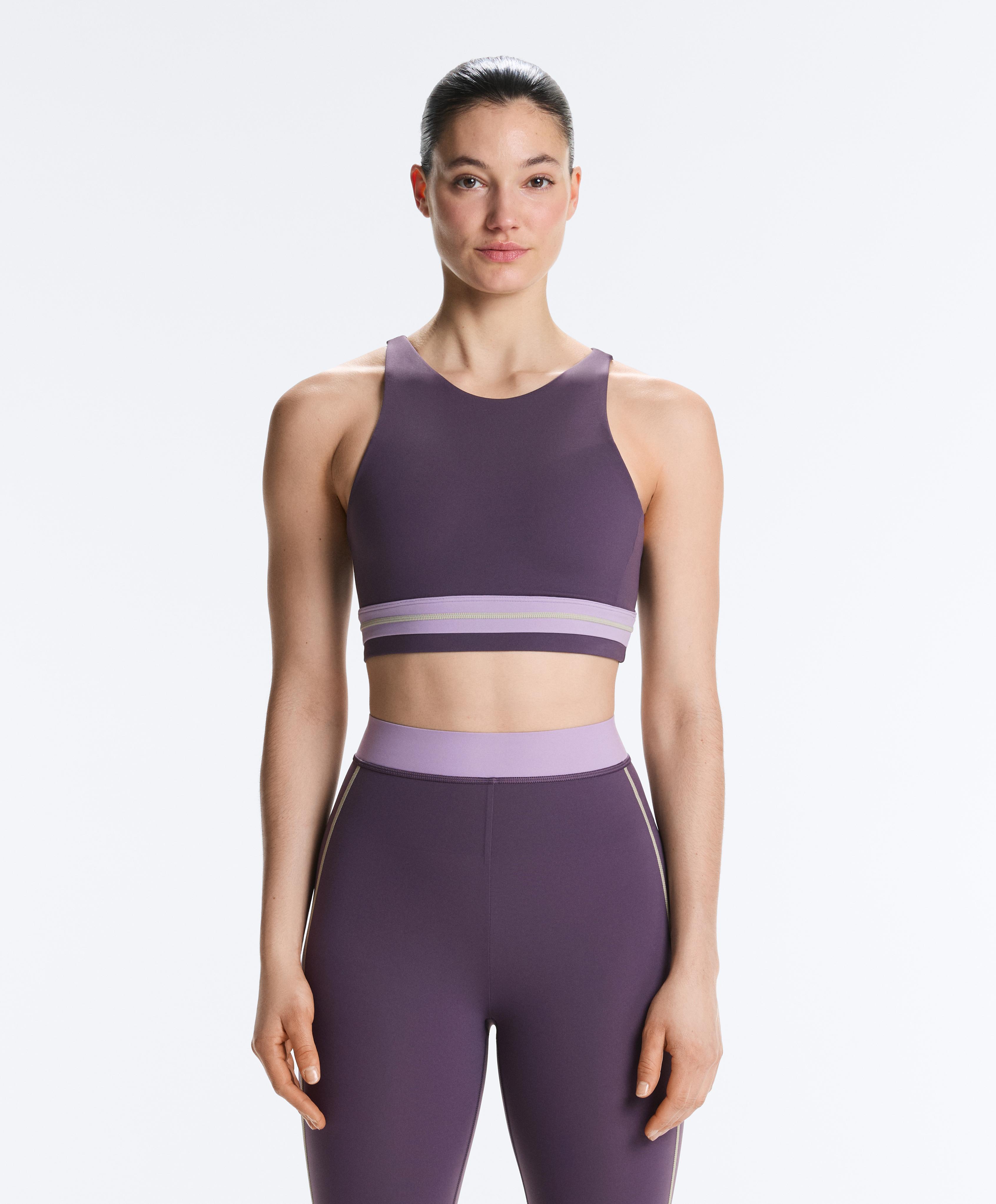 Compressive halterneck tank top — WASHED PURPLE