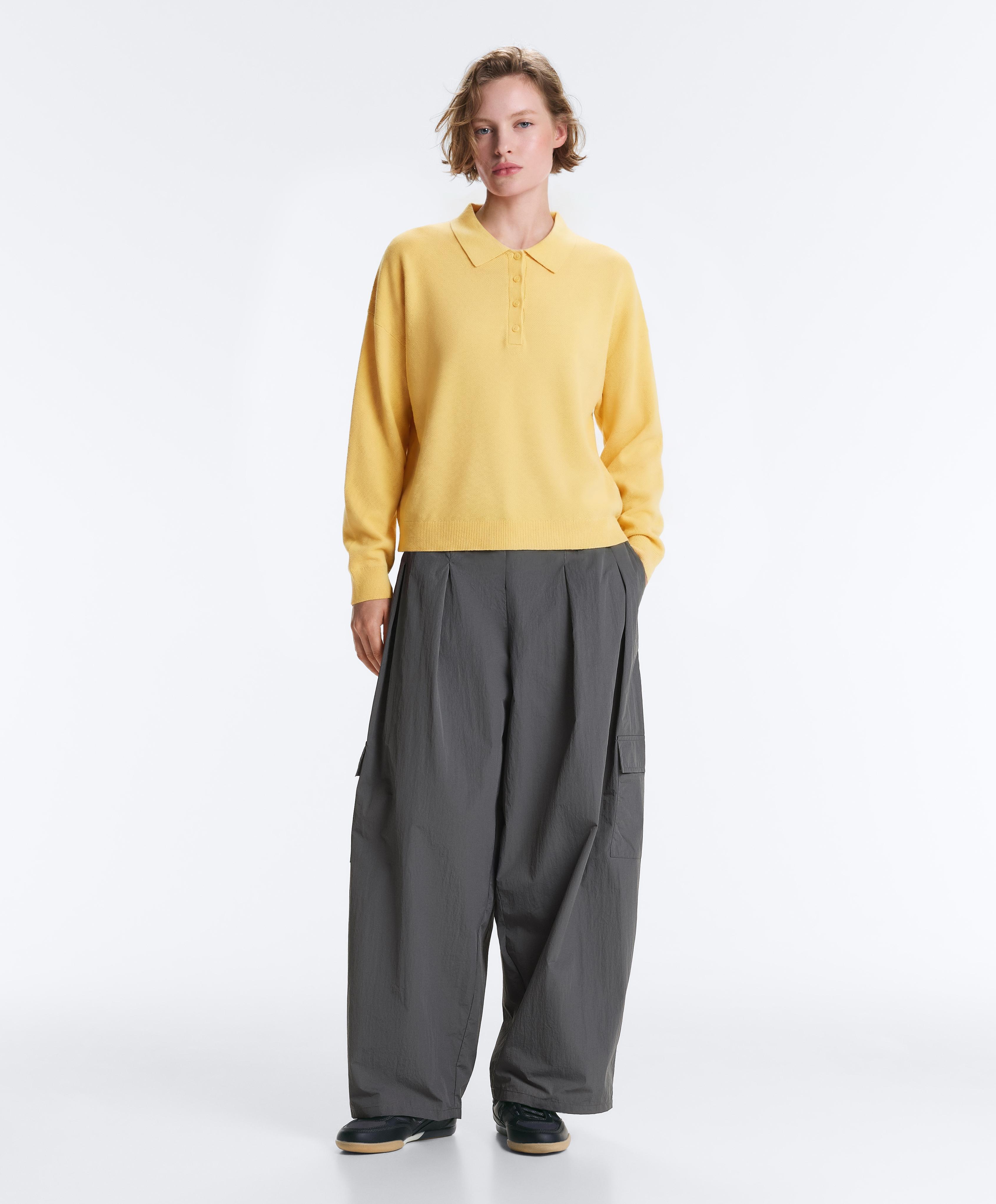 Water-repellent nylon cargo trousers — ASPHALT GREY