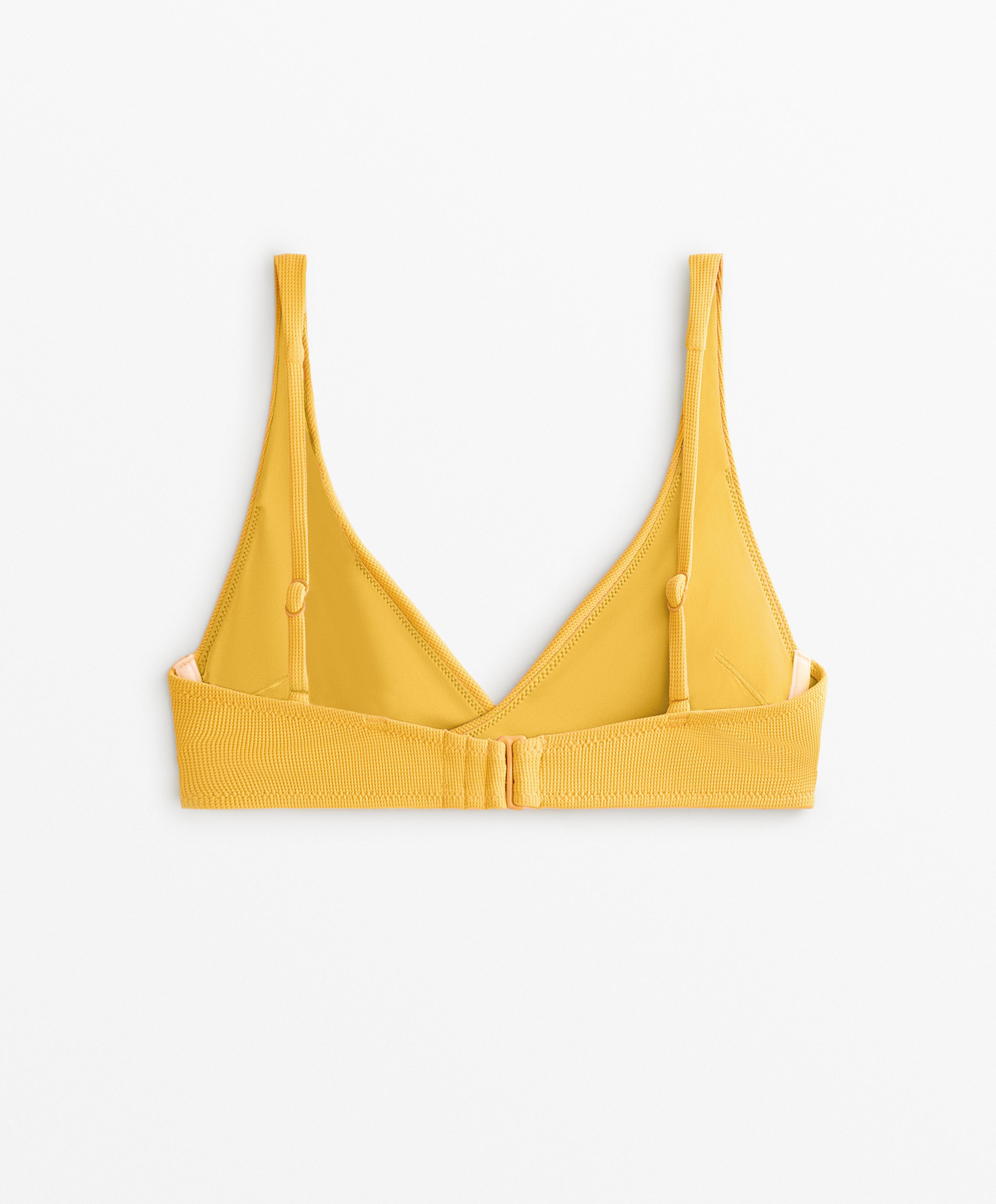 Überkreuztes Halter-Bikinioberteil mit Piqué