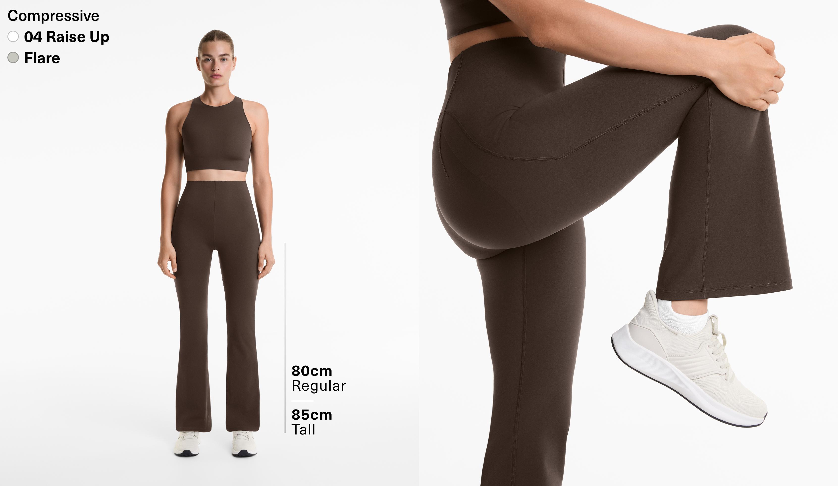 Raise up compressive 80cm flare trousers
