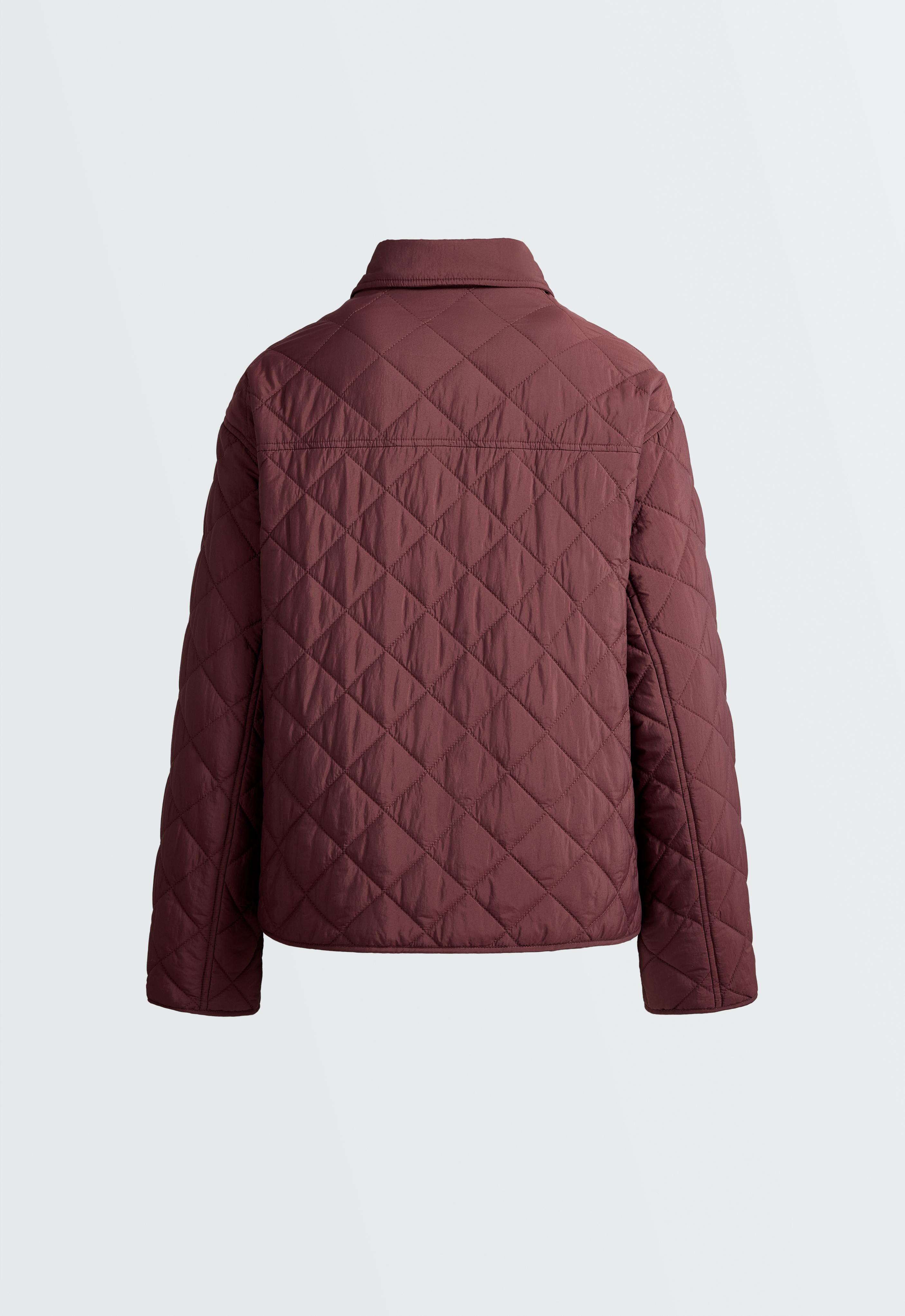 FELLEX® AEROGEL midi boxy padded jacket — BURGUNDY