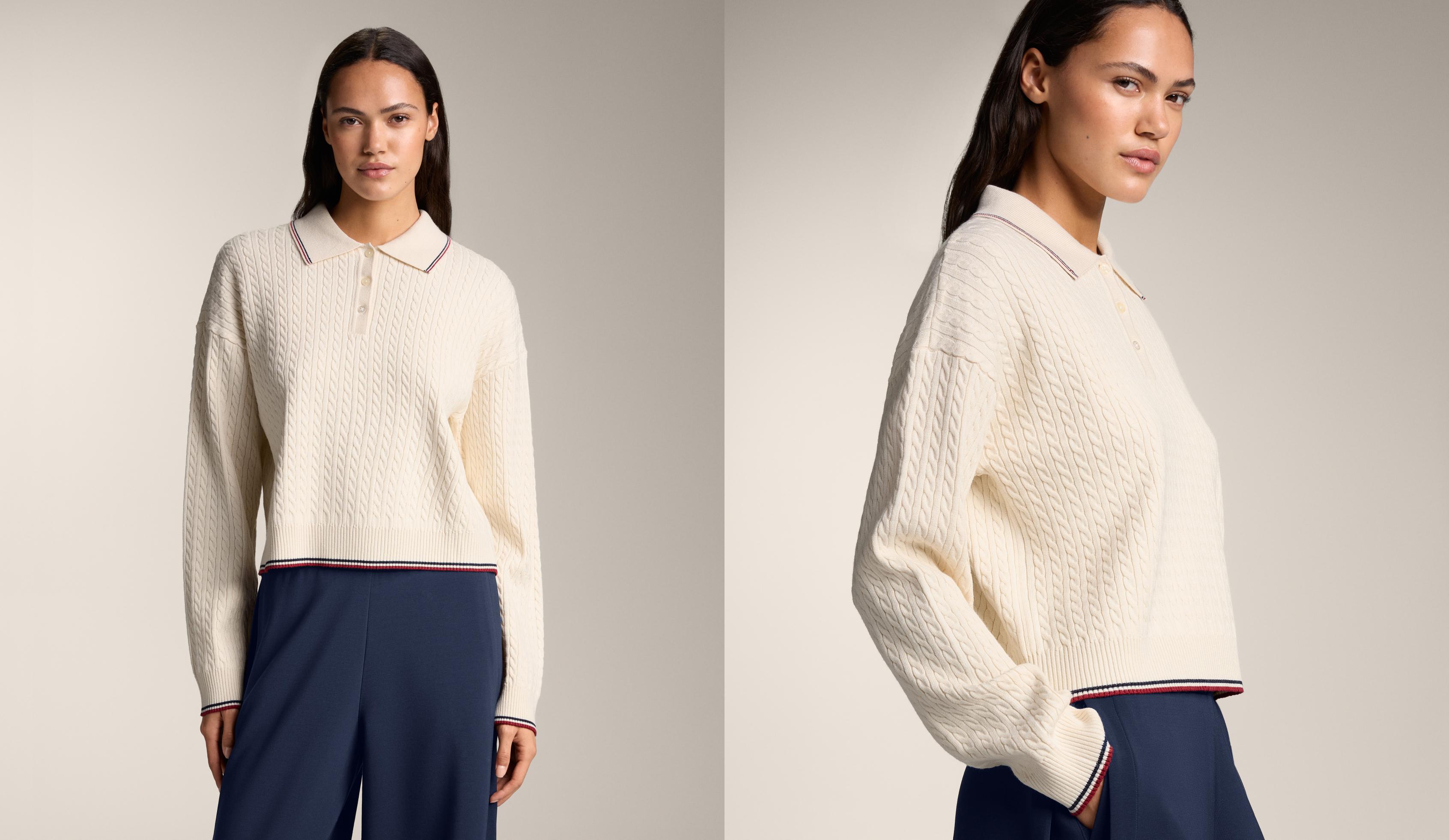 Polo neck mini cable knit jumper Polo neck mini cable knit jumper