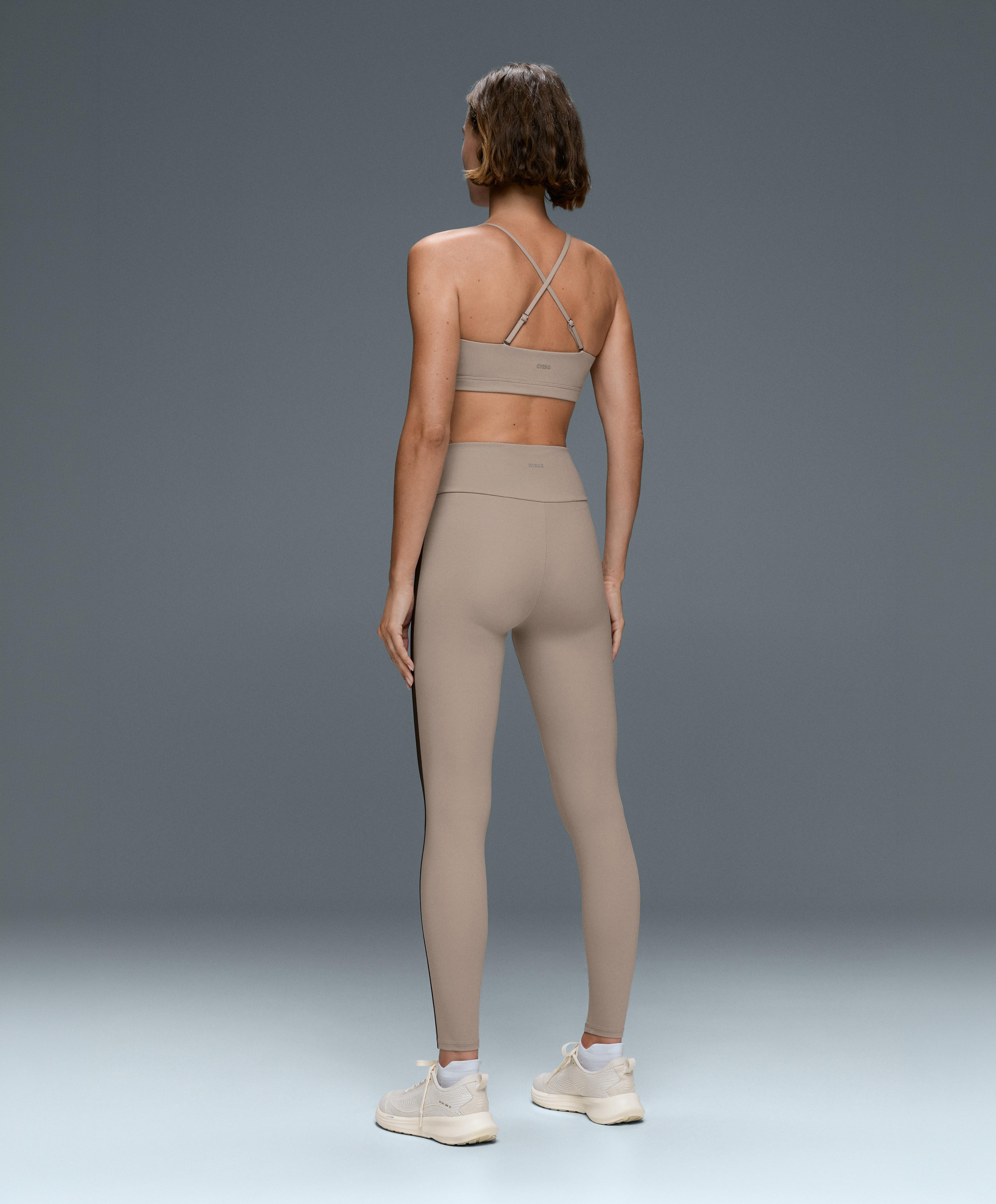 Comfortlux high-rise ankle-length leggings with contrast detail — LIGHT STONE