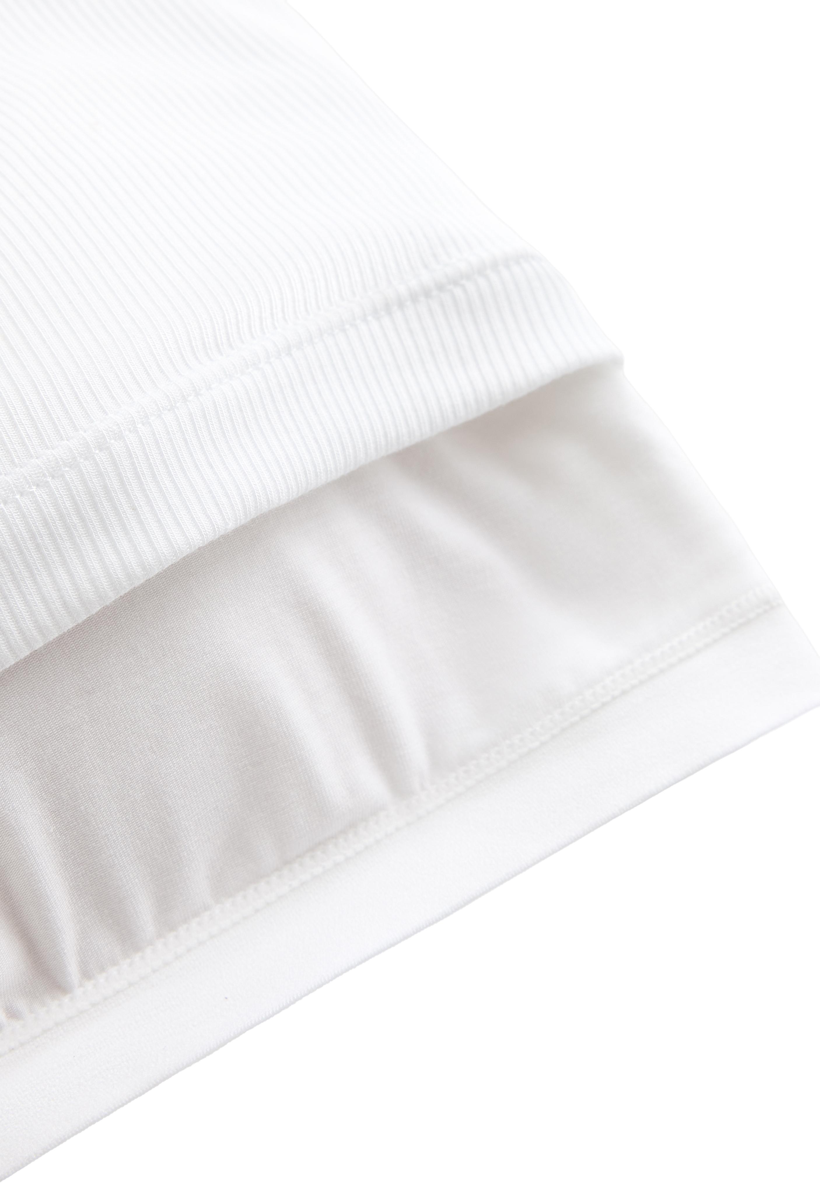 Rib modal blend long tank top — WHITE