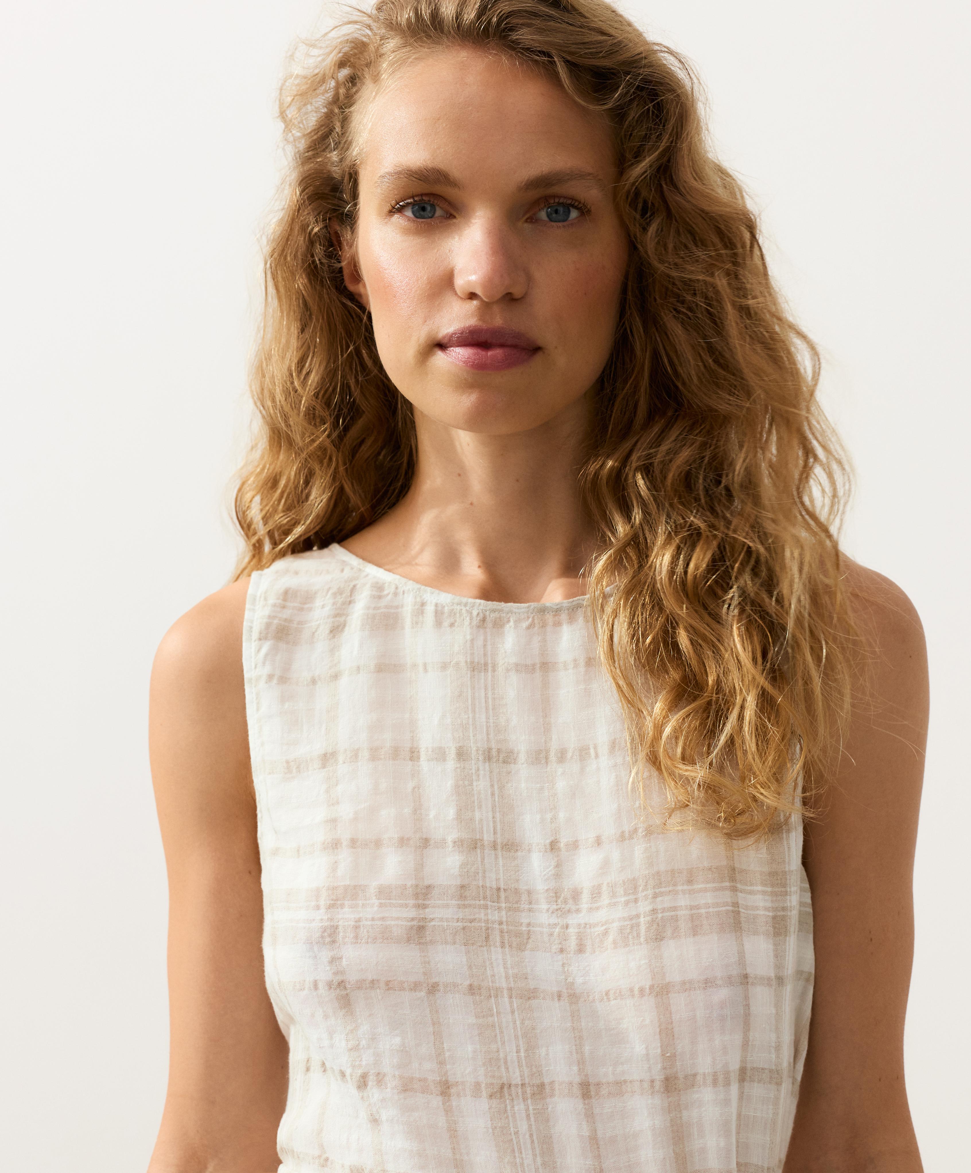 Top manga sisa con pañuelo 100% lino Top manga sisa con pañuelo 100% lino