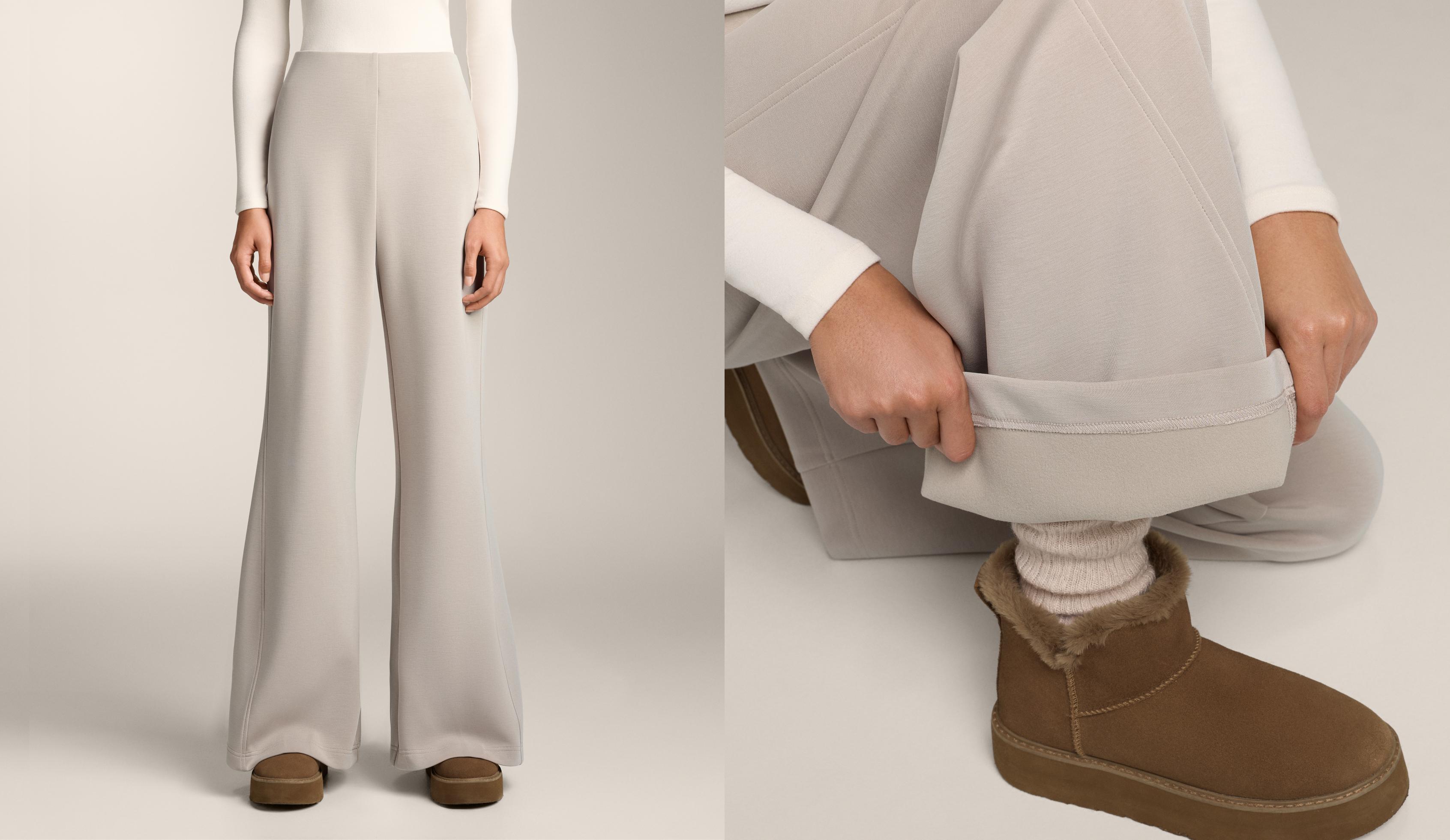Pantalon super high rise flare avec modal brossé - Soldes Pantalon super high rise flare avec modal brossé - Soldes