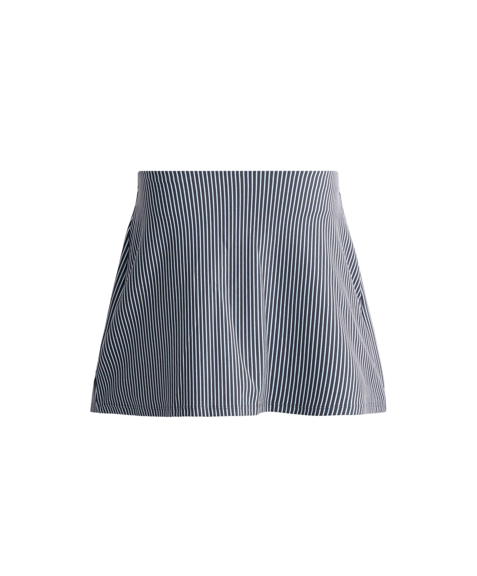 Evermove high rise striped short skirt — STEEL GREY