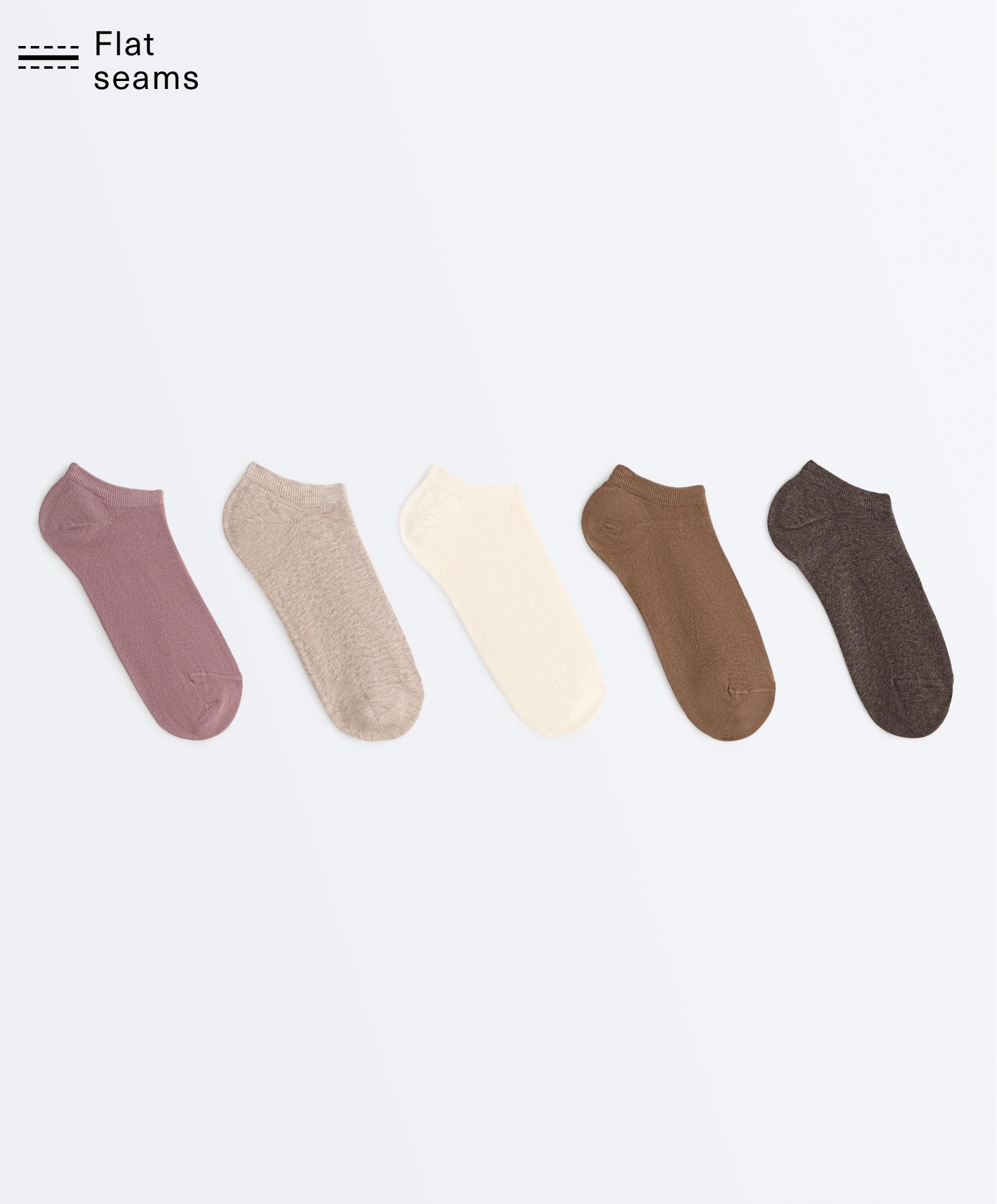 5 pairs of cotton blend sneaker socks — VINTAGE PINK