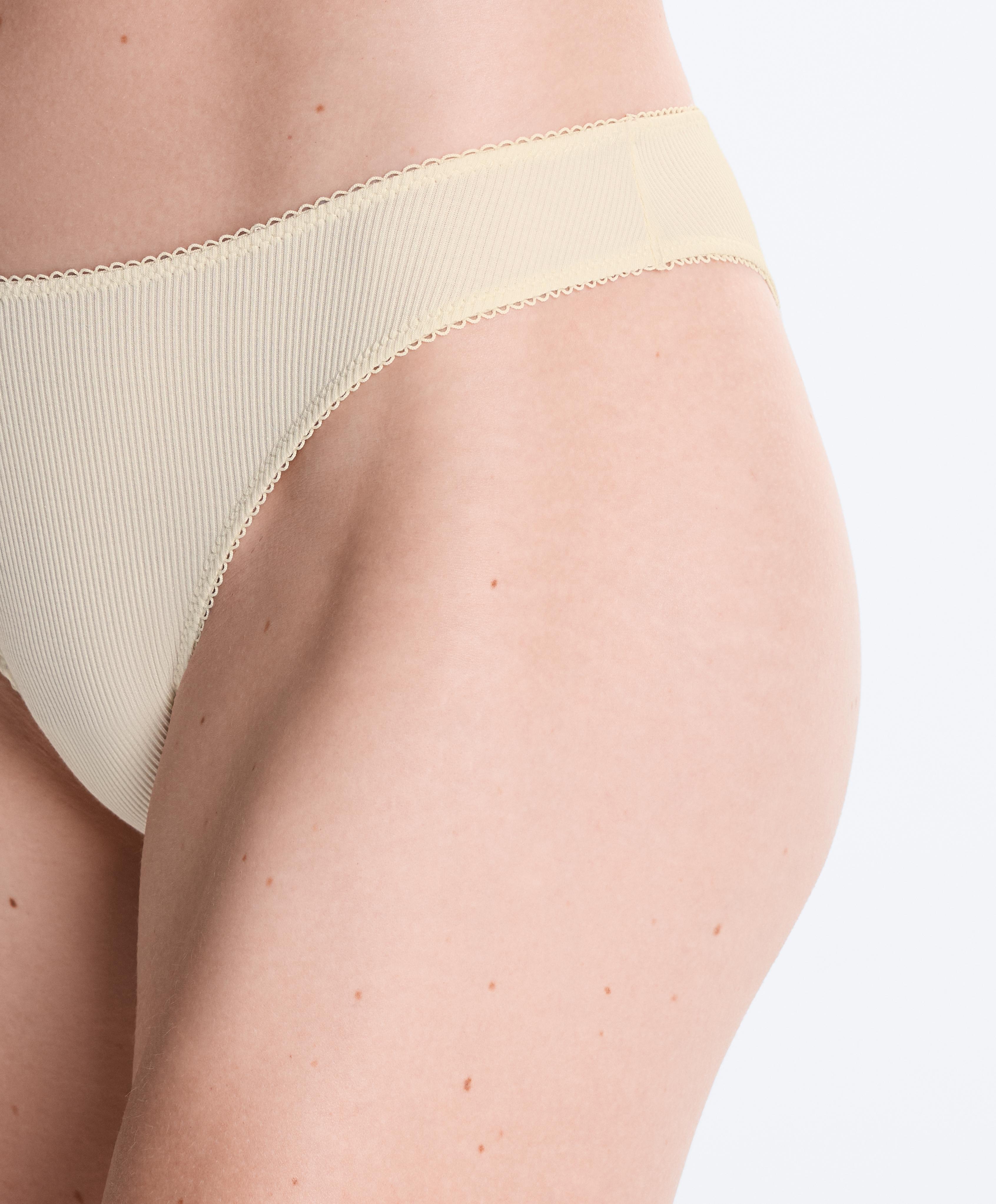 5 cotton rib U-cut Brazilian briefs — FADED PINK