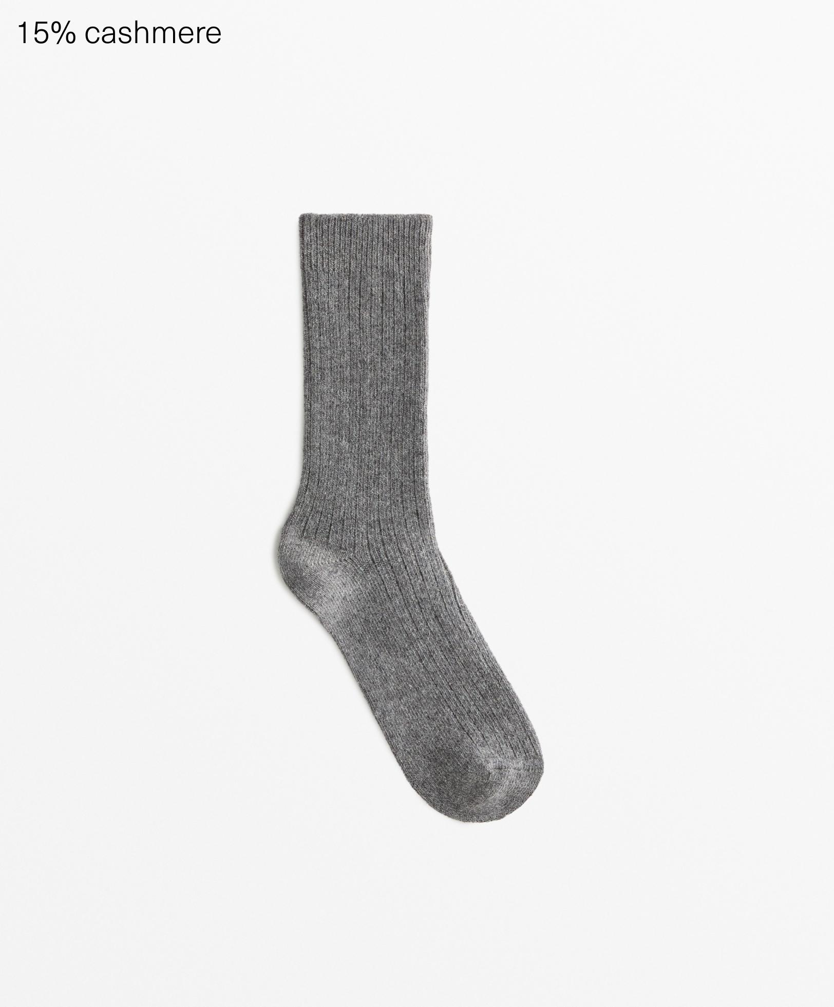 Classic socks 15% cashmere 10% wool — DARK-GREY MELANGE