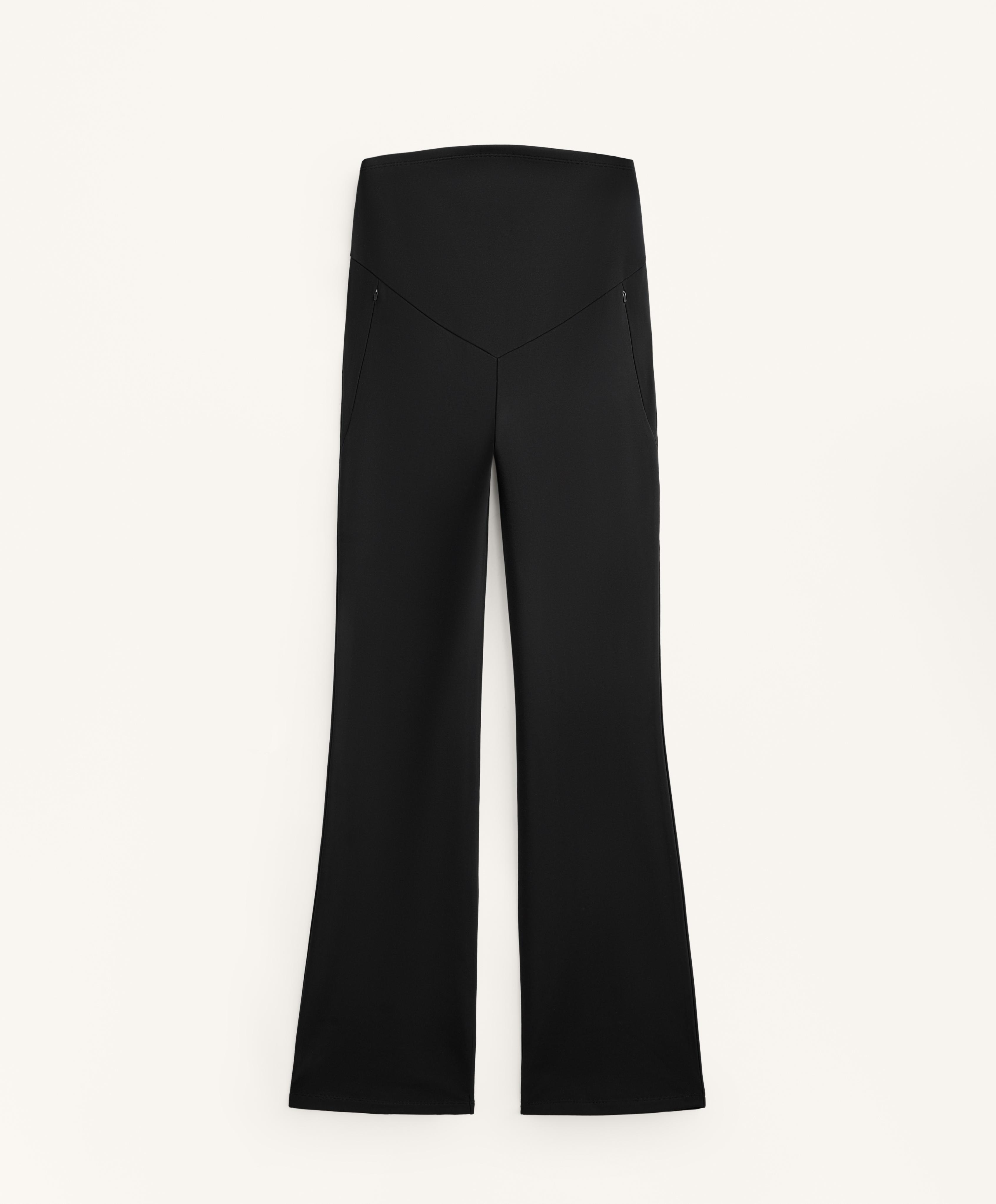 Warm flare maternity trousers — BLACK